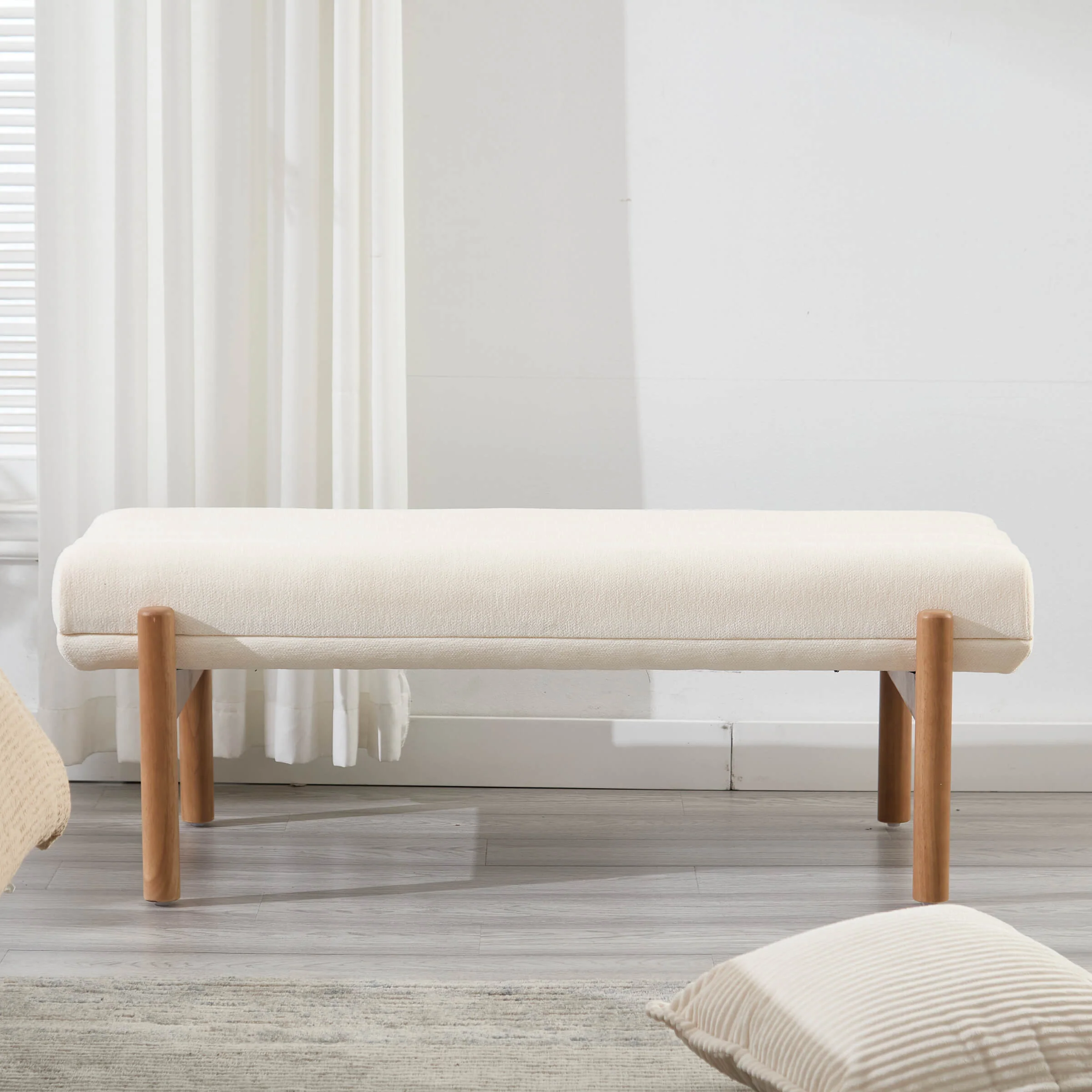47" W Entryway Bench with Solid Wood Legs - 3248BH - Image 22