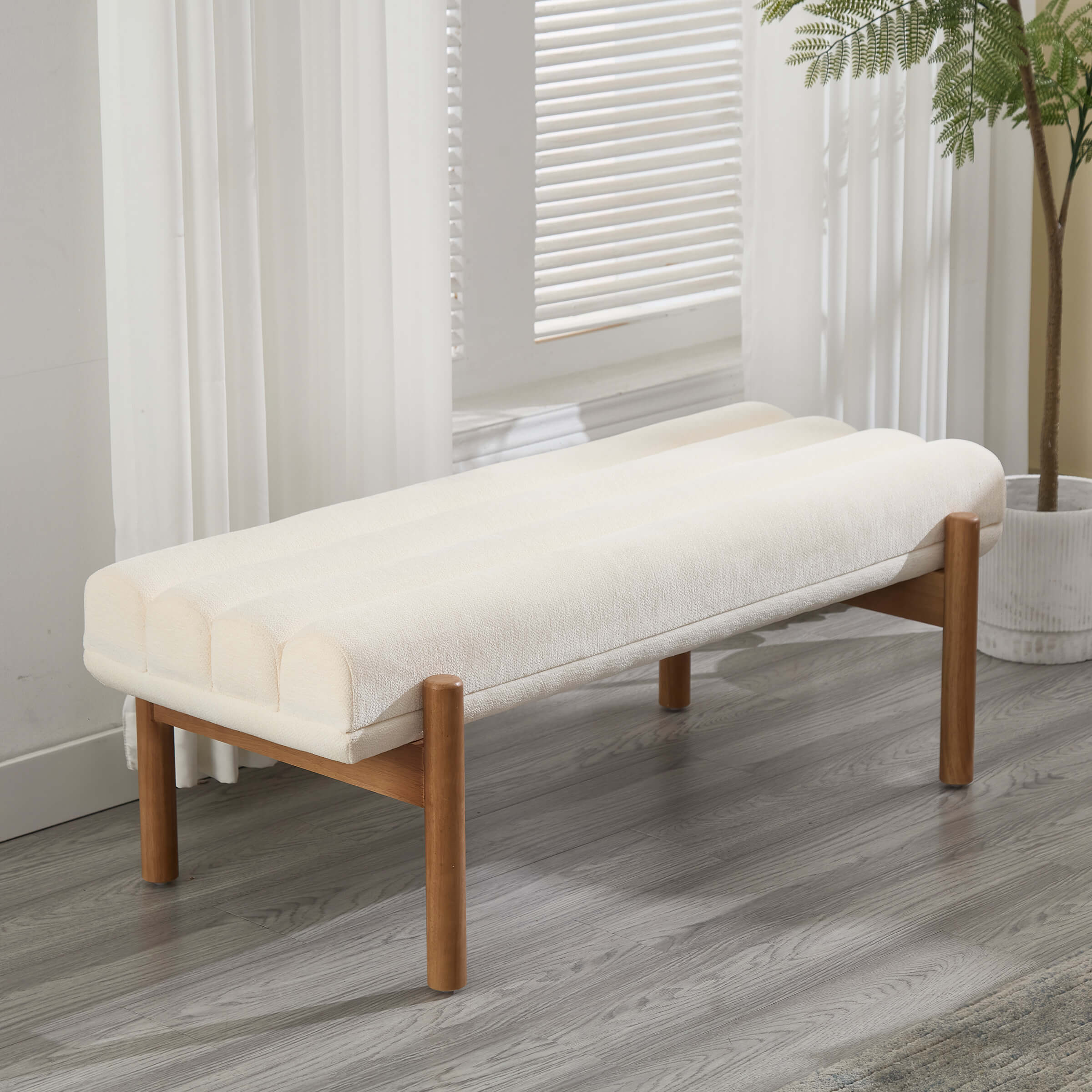 47" W Entryway Bench with Solid Wood Legs - 3248BH - Image 23