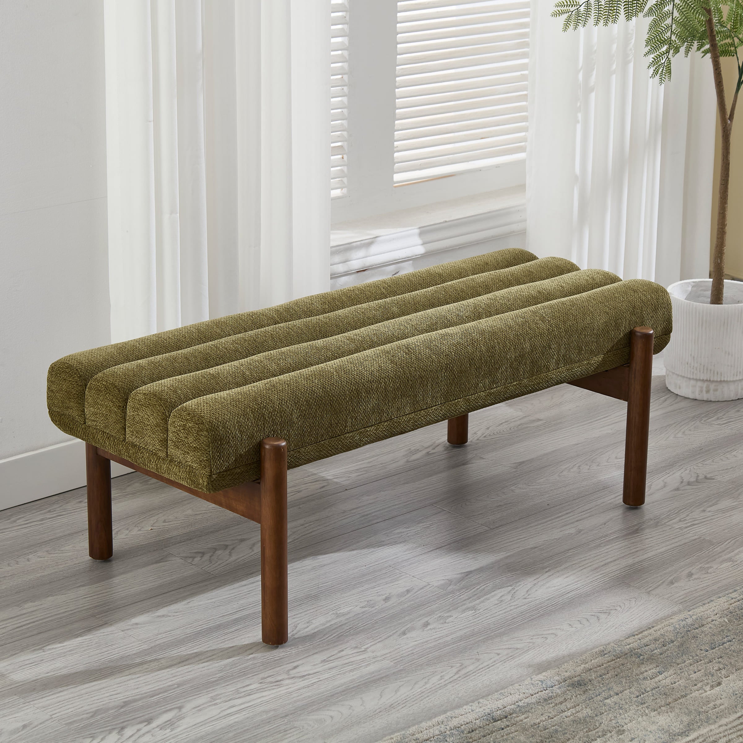 47" W Entryway Bench with Solid Wood Legs - 3248BH - Image 29