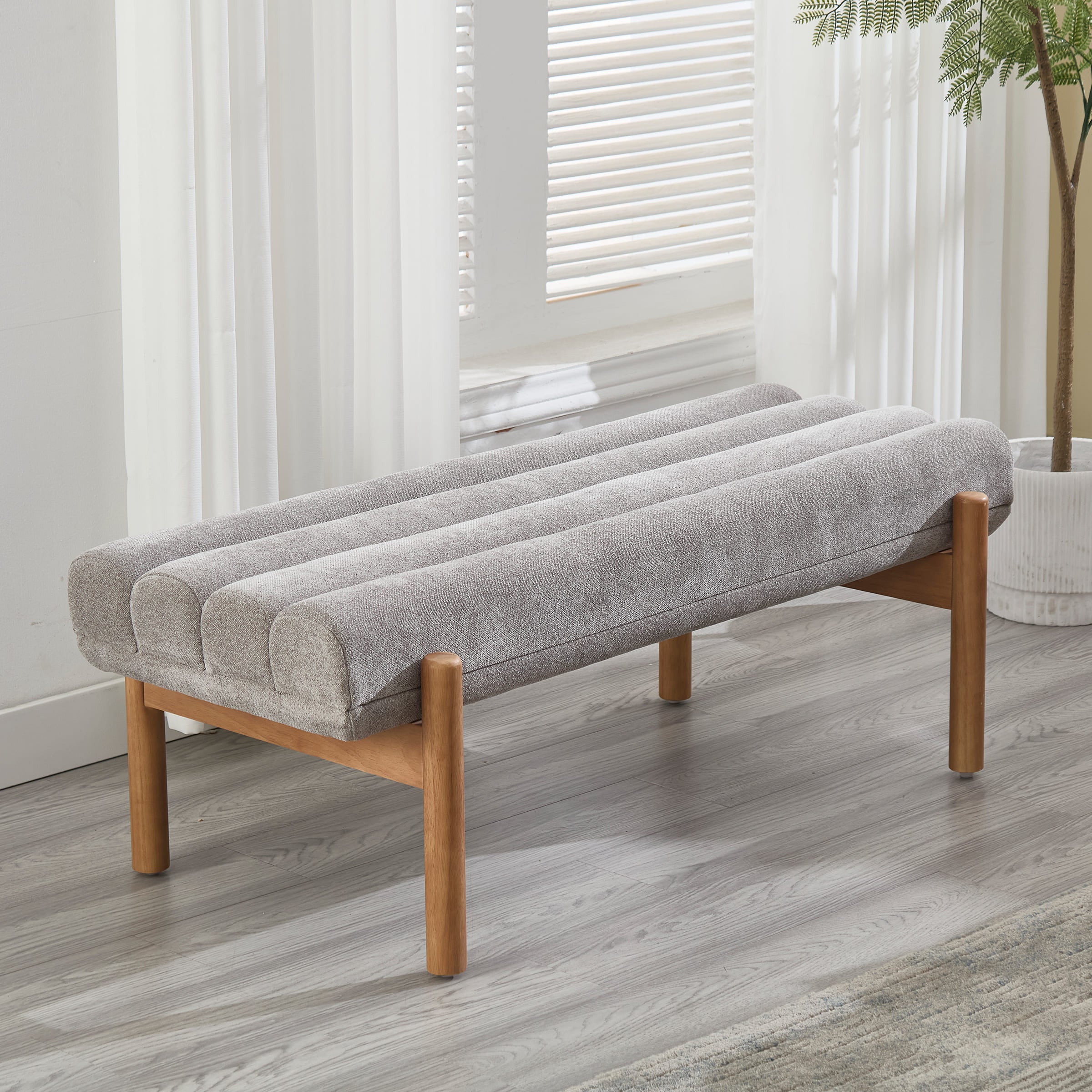 47" W Entryway Bench with Solid Wood Legs - 3248BH - Image 35