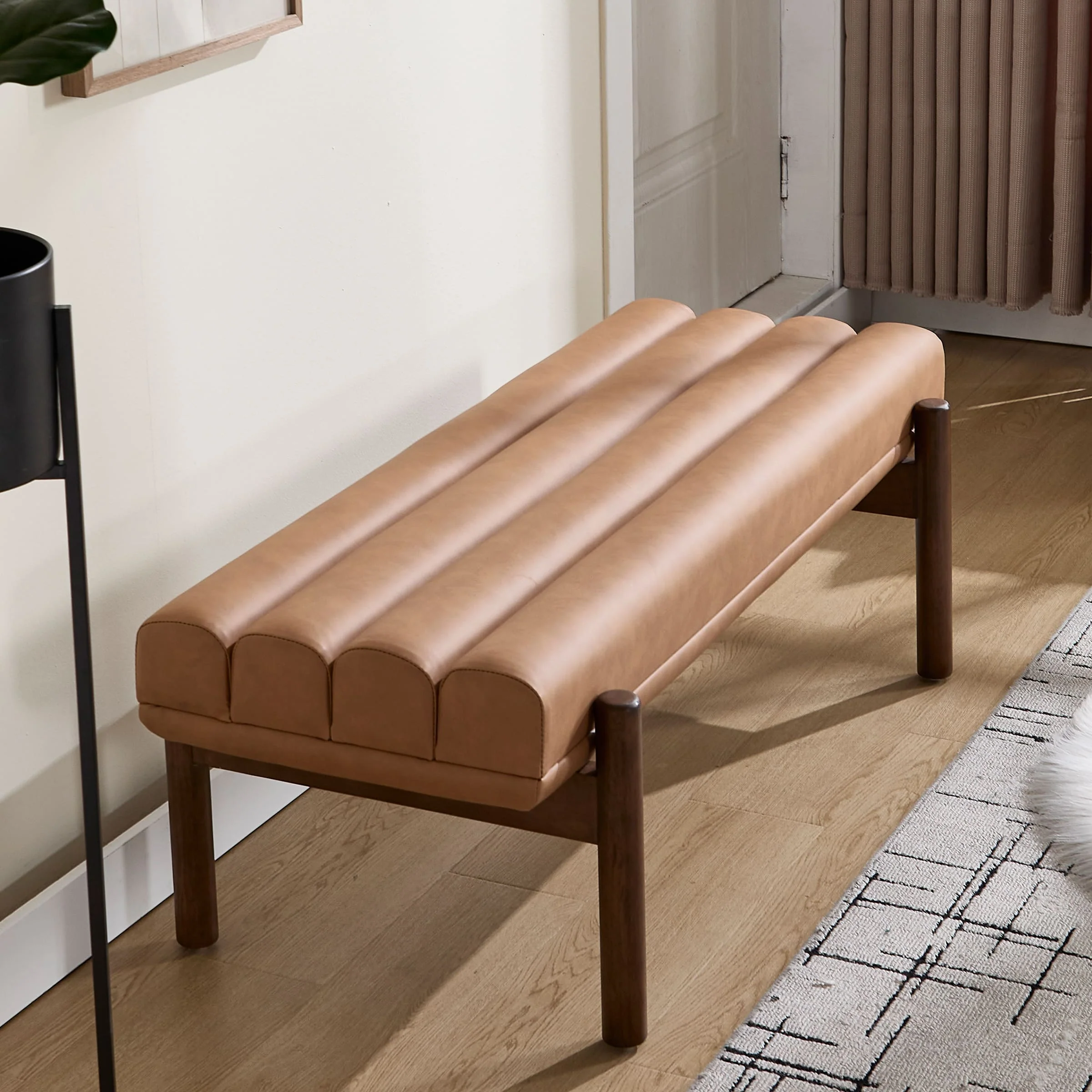 47" W Entryway Bench with Solid Wood Legs - 3248BH - Image 5