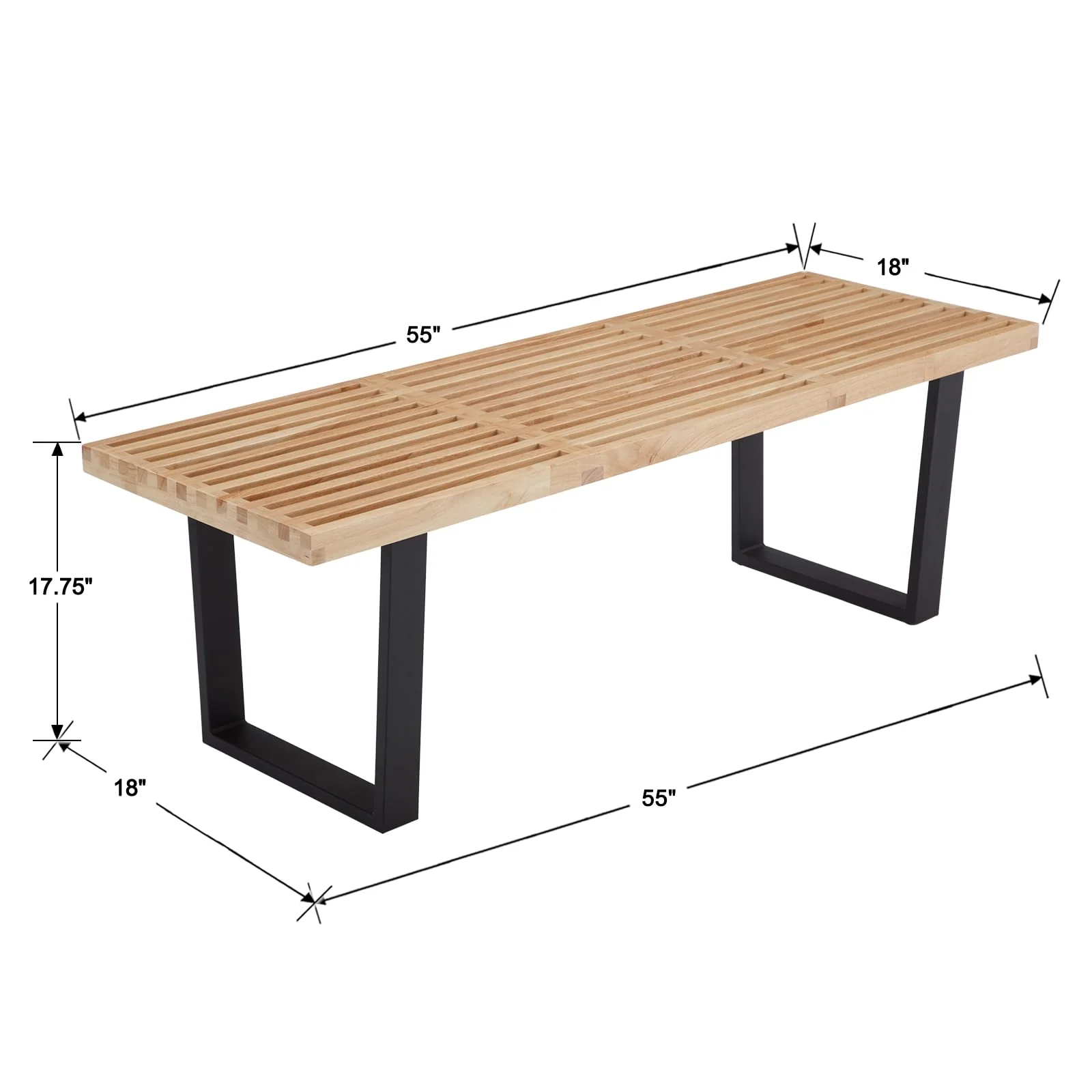 55"W Natural Wood Entryway Bench - XXX9BH - Image 6