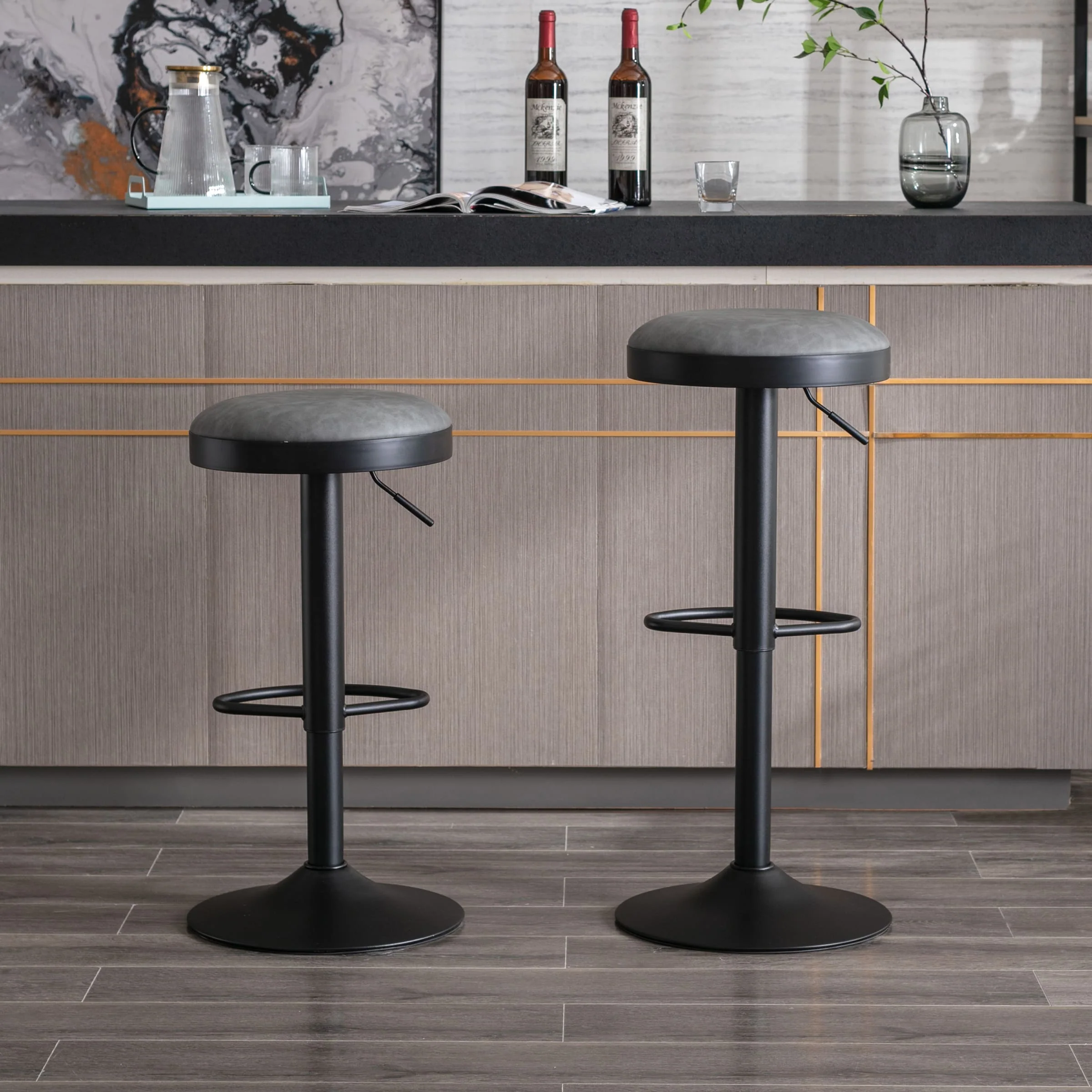 Adjustable Swivel Backless Bar Stool 1 PCS - 90117AB - Image 10