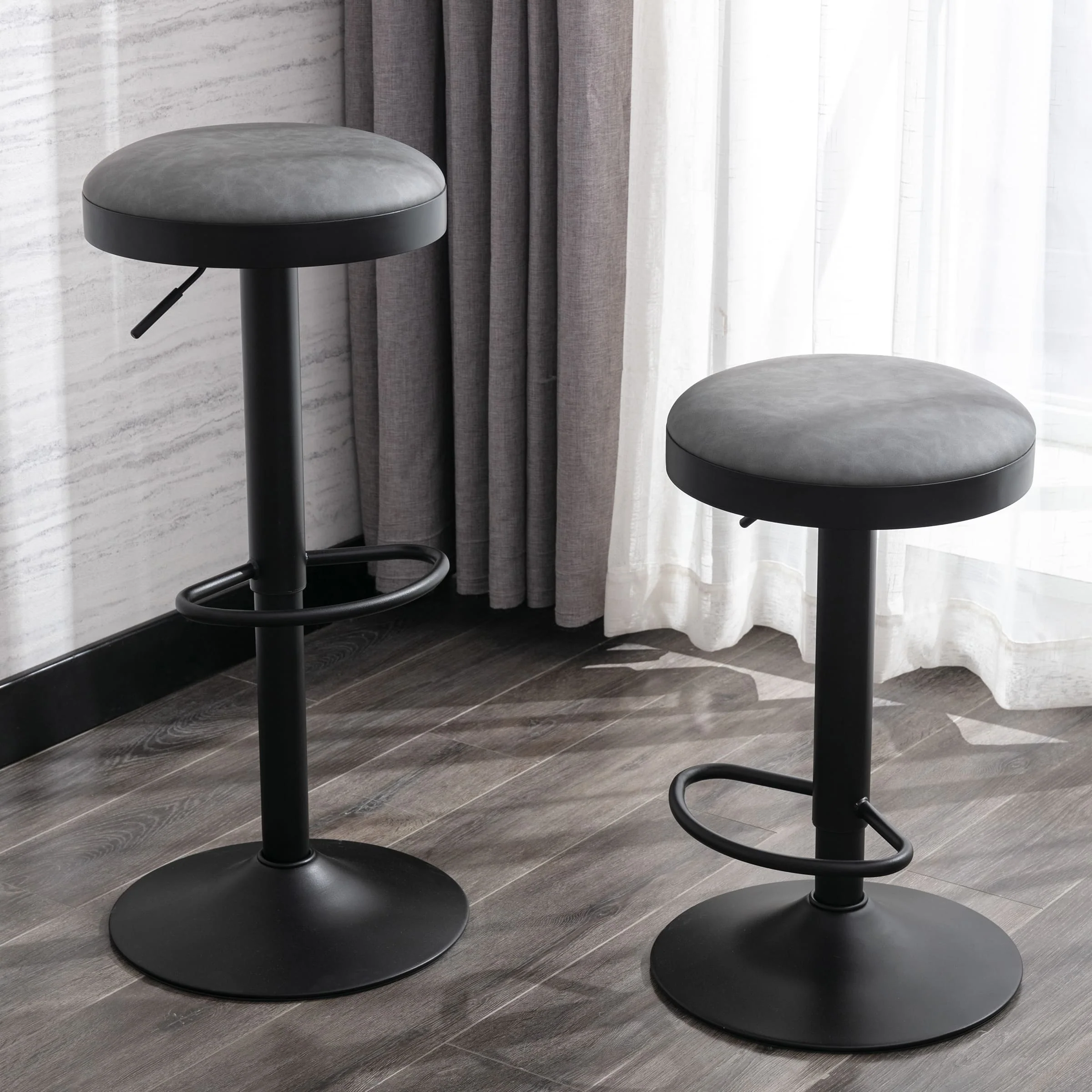 Adjustable Swivel Backless Bar Stool 1 PCS - 90117AB - Image 11