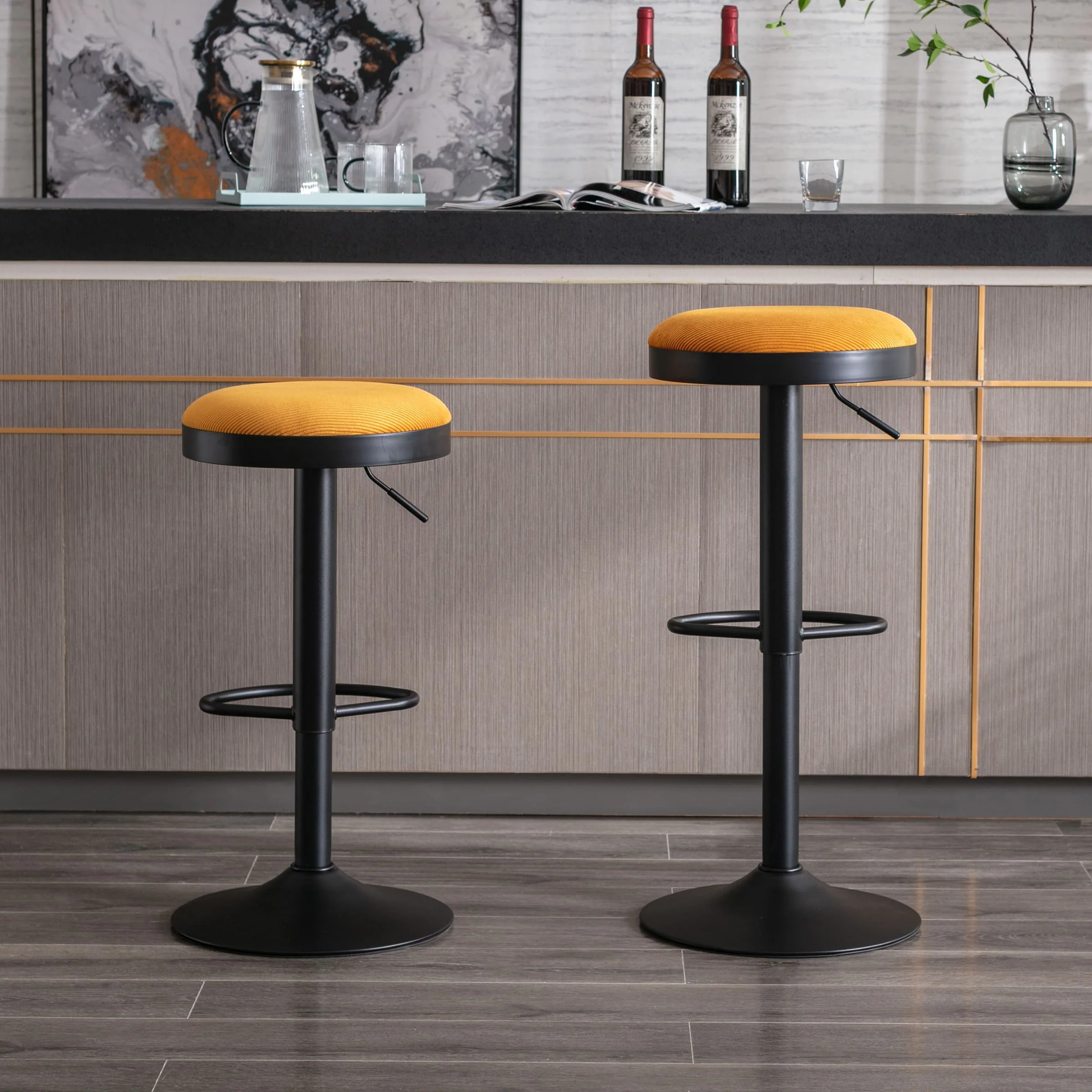 Adjustable Swivel Backless Bar Stool 1 PCS - 90117AB - Image 17