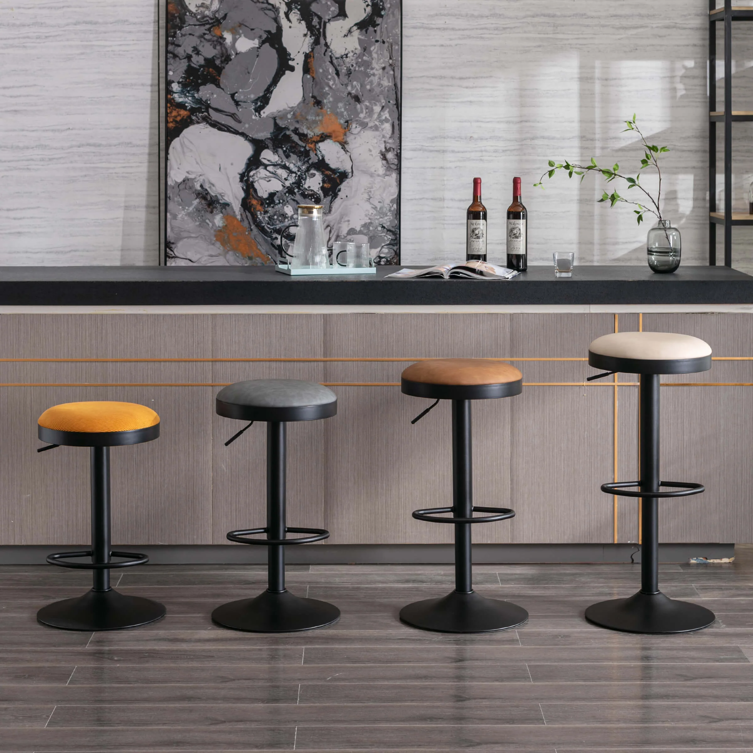 Adjustable Swivel Backless Bar Stool 1 PCS - 90117AB - Image 22