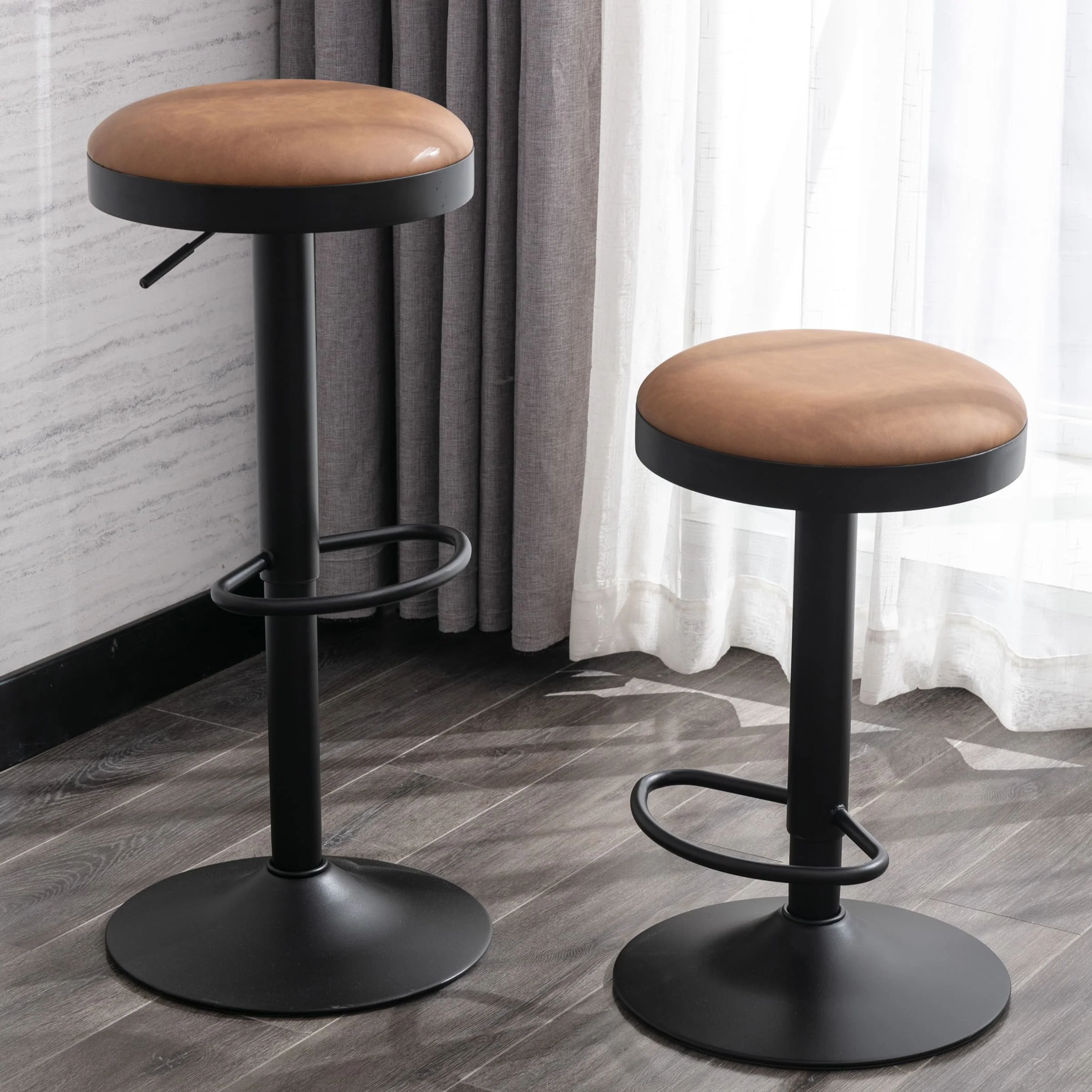 Adjustable Swivel Backless Bar Stool 1 PCS - 90117AB - Image 3