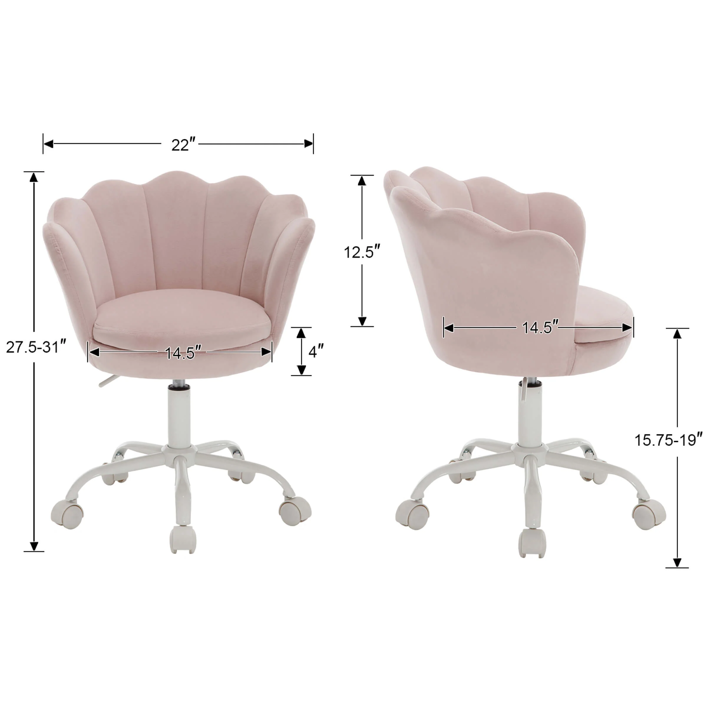 Adjustable Velvet Kids Shell Chair 1 PCS - 1342KC - Image 7