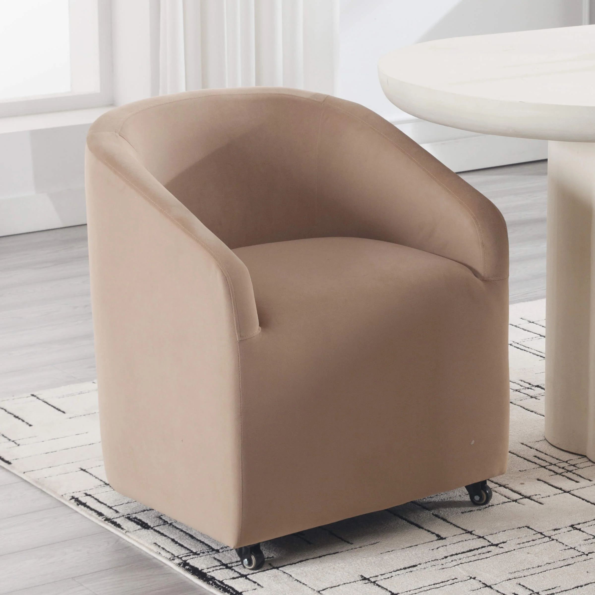 Barrel Dining Chair with Swivel Wheels 1 PCS - X297DC - Image 10