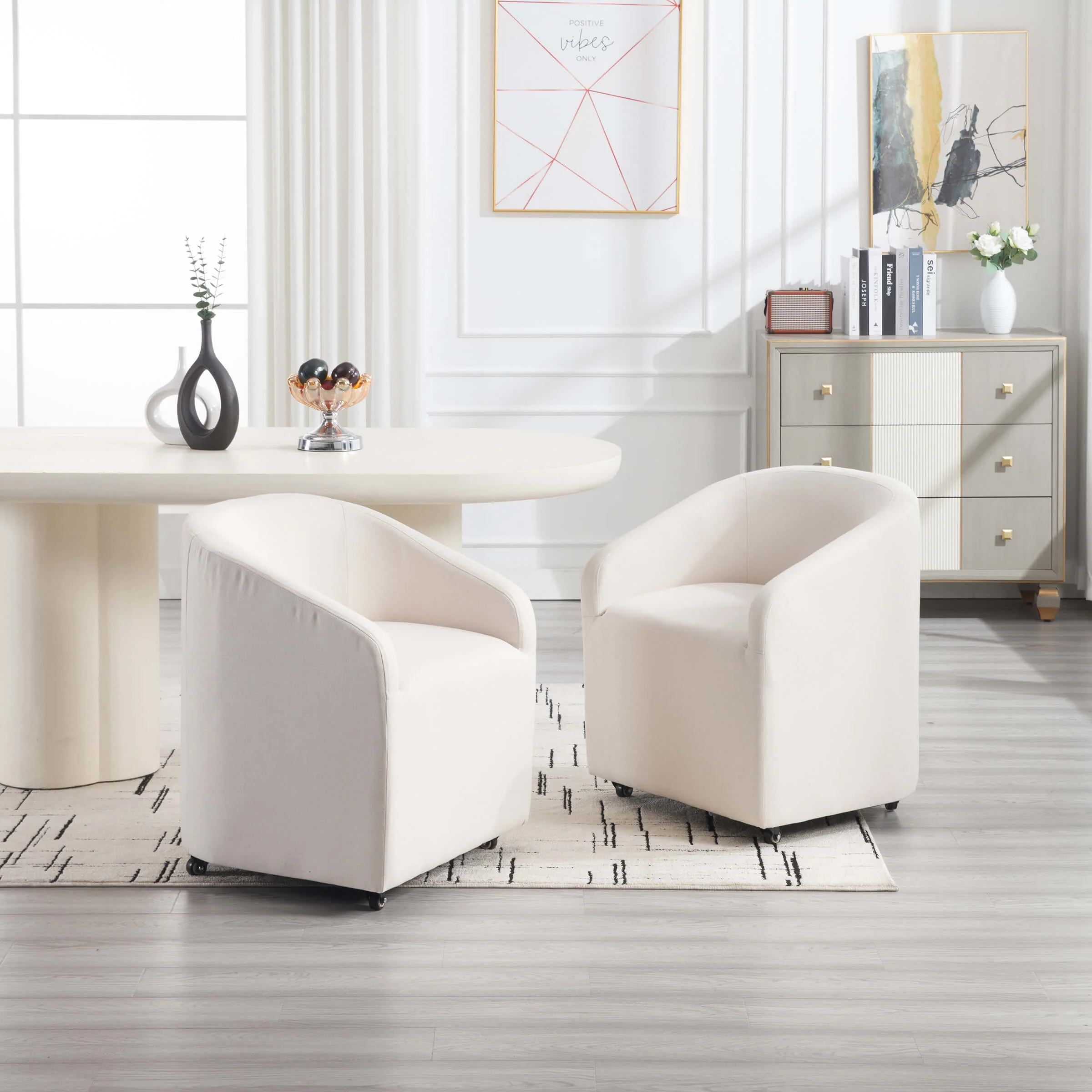 Barrel Dining Chair with Swivel Wheels 1 PCS - X297DC - Image 27