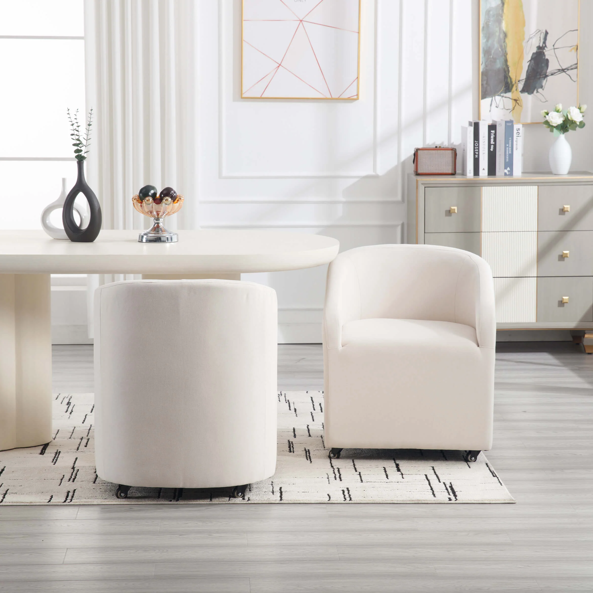 Barrel Dining Chair with Swivel Wheels 1 PCS - X297DC - Image 28
