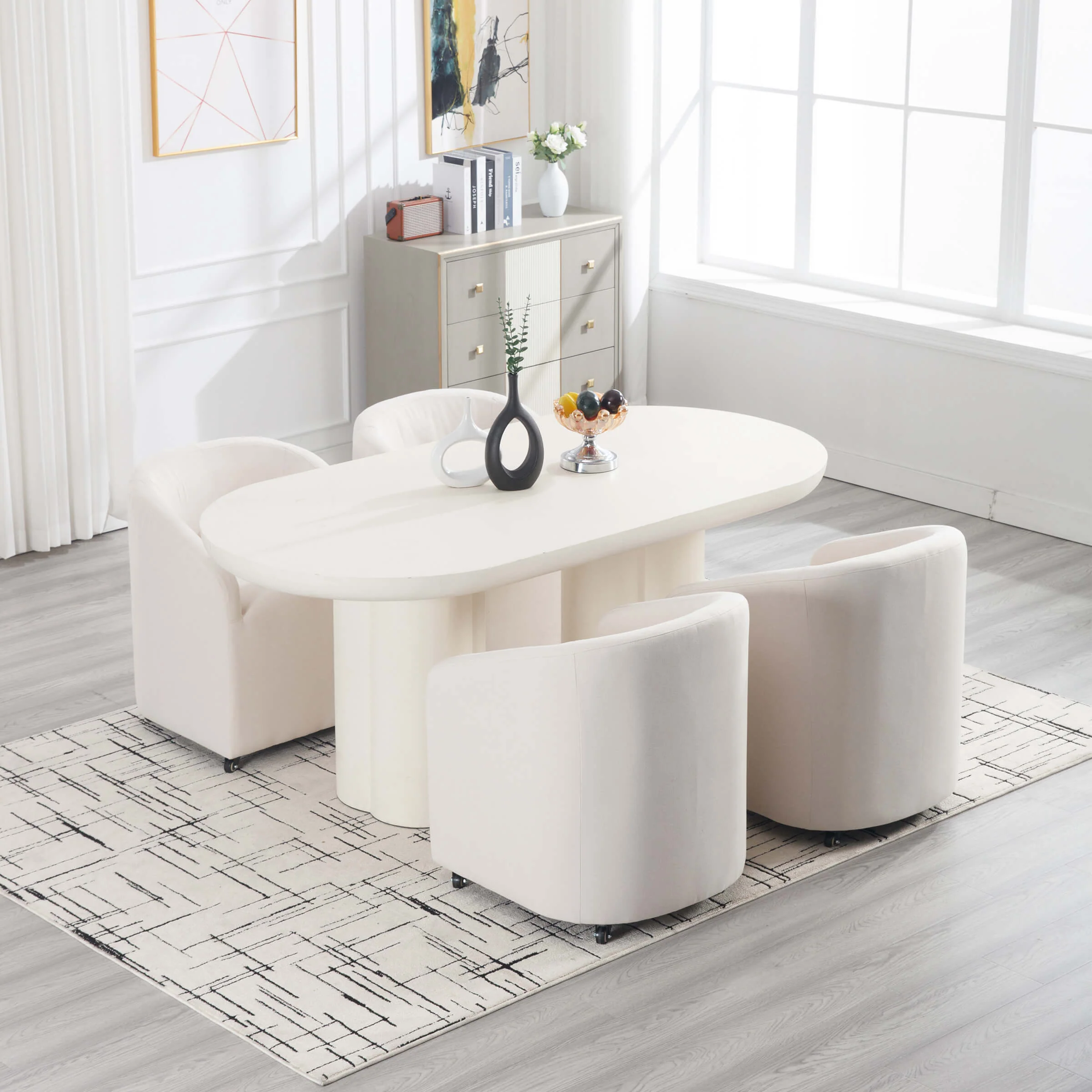 Barrel Dining Chair with Swivel Wheels 1 PCS - X297DC - Image 29