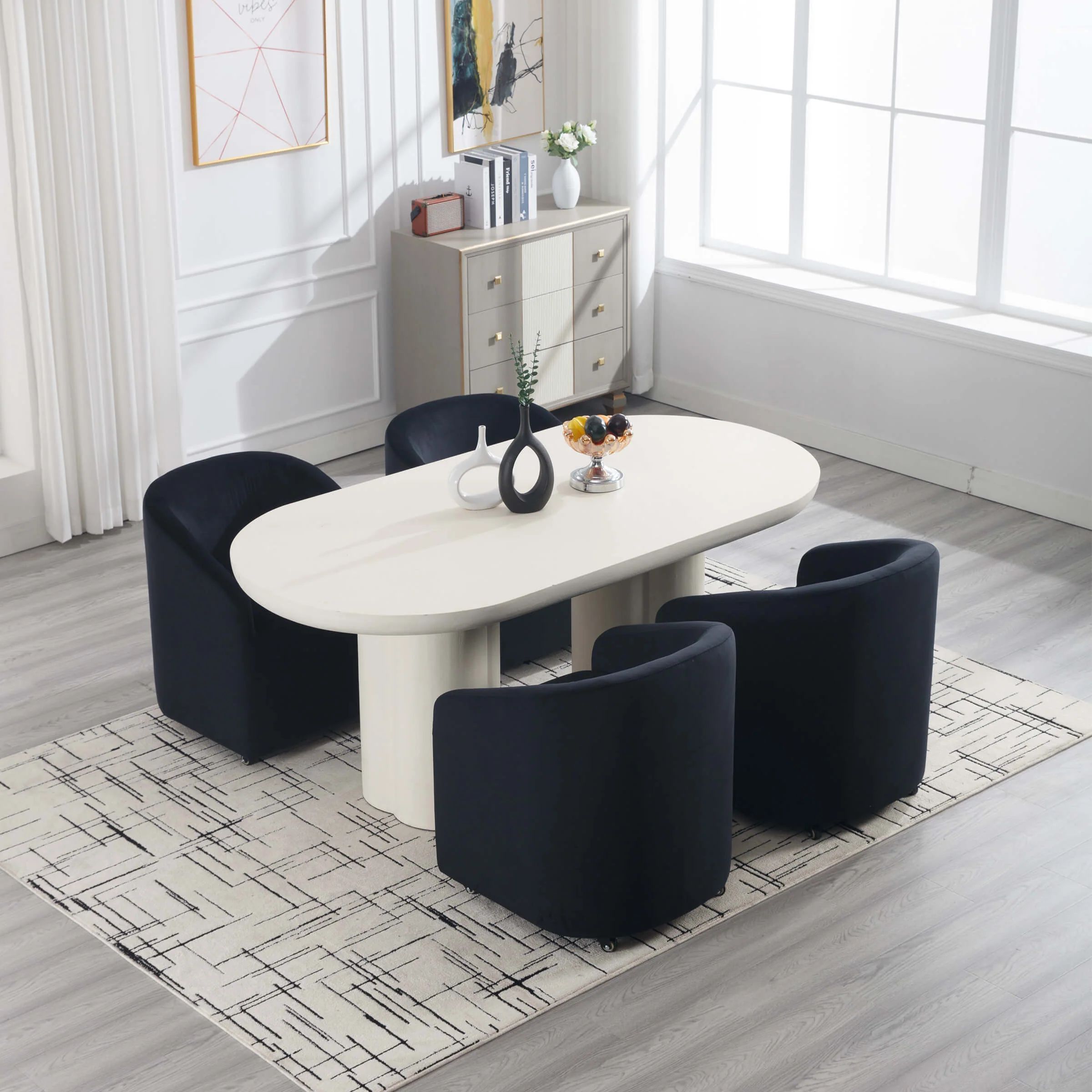 Barrel Dining Chair with Swivel Wheels 1 PCS - X297DC - Image 4