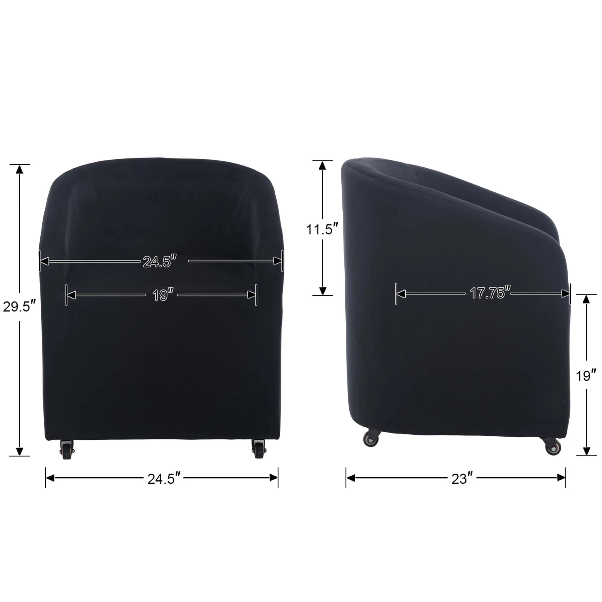 Barrel Dining Chair with Swivel Wheels 1 PCS - X297DC - Image 9