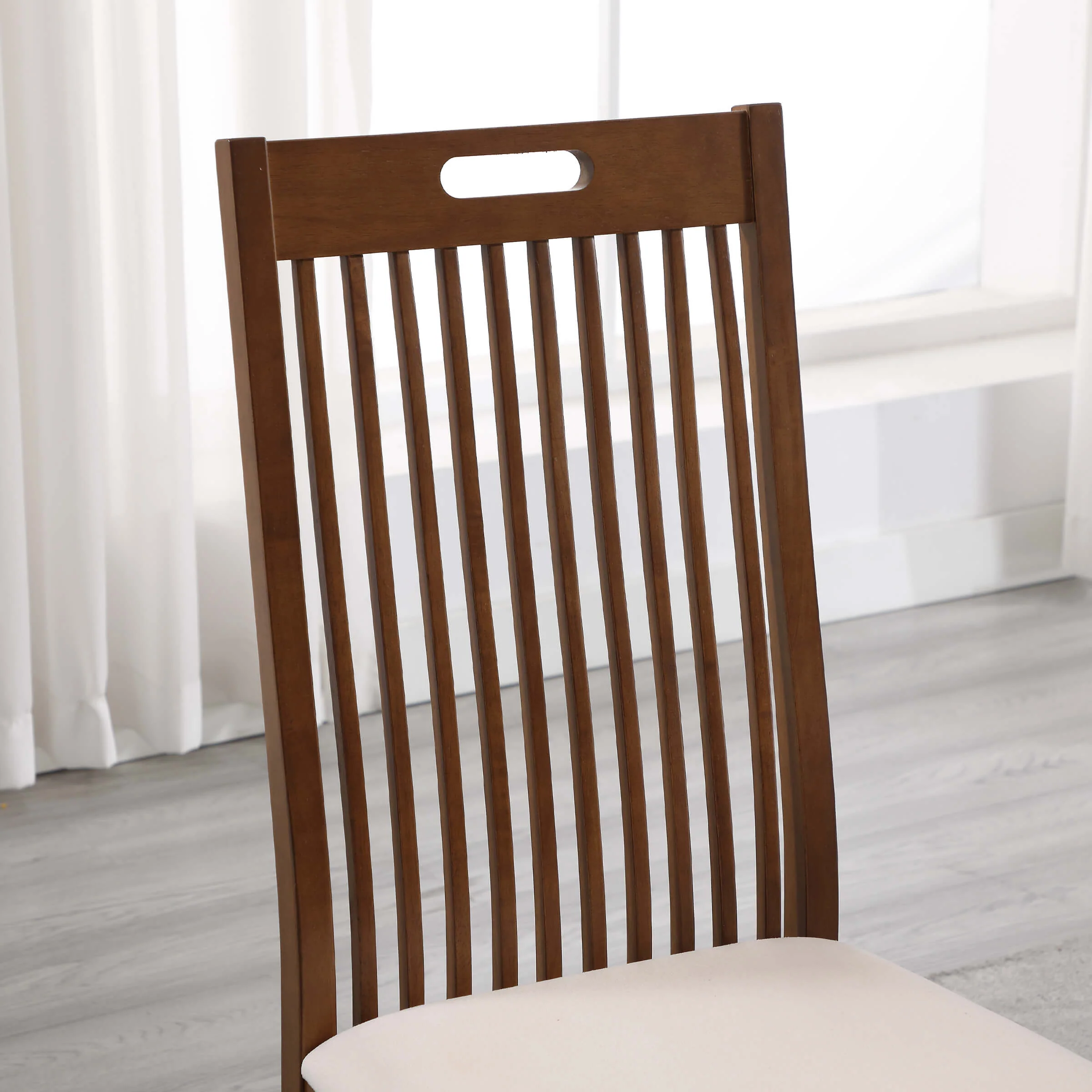 Farmhouse Walnut Wood Dining Chairs Set of 2 - 8131DC - Image 14