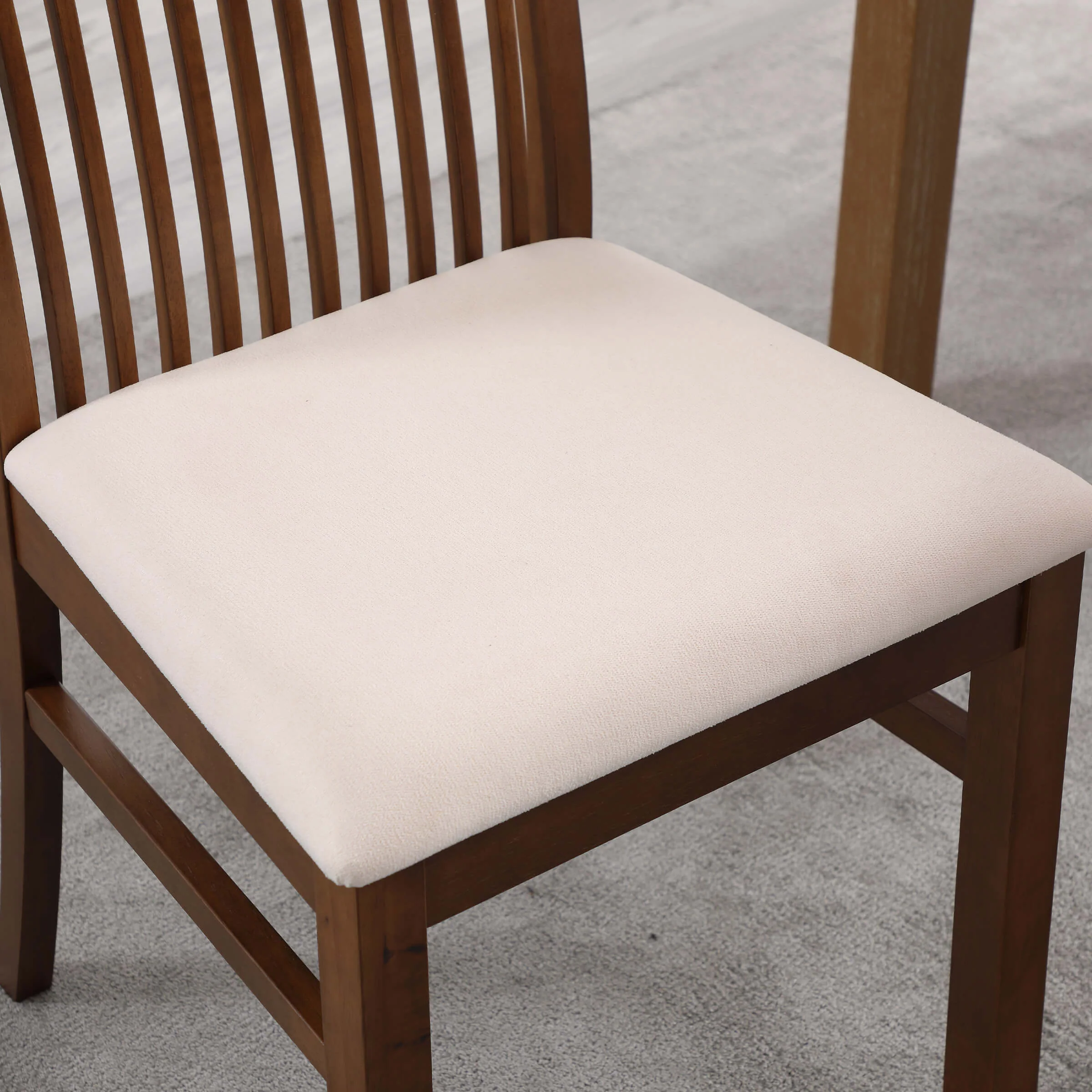 Farmhouse Walnut Wood Dining Chairs Set of 2 - 8131DC - Image 15