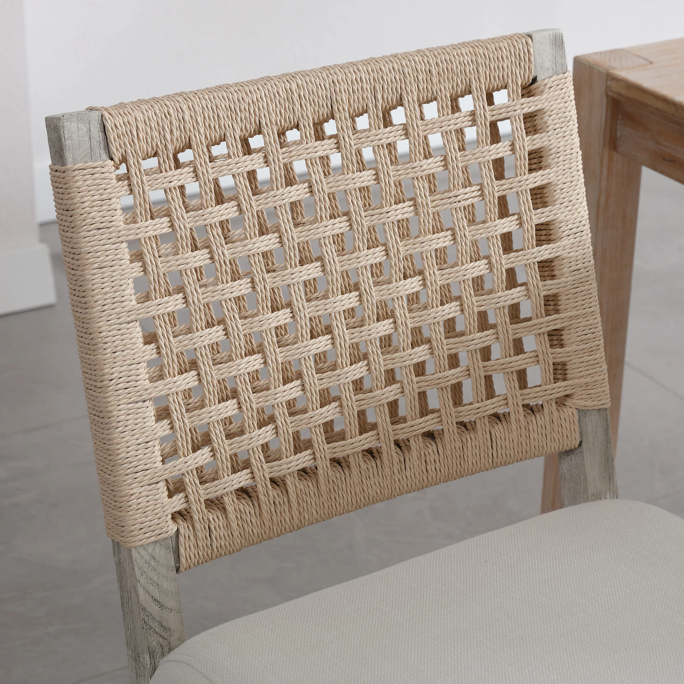 Low Woven Rope Back Dining Chairs Set of 2 - 2227DC - Image 5