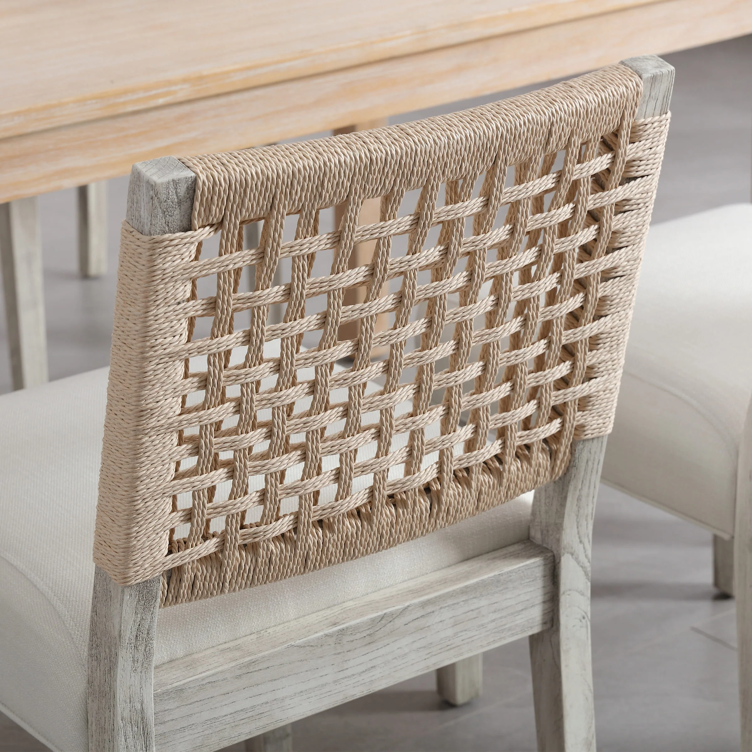 Low Woven Rope Back Dining Chairs Set of 2 - 2227DC - Image 7