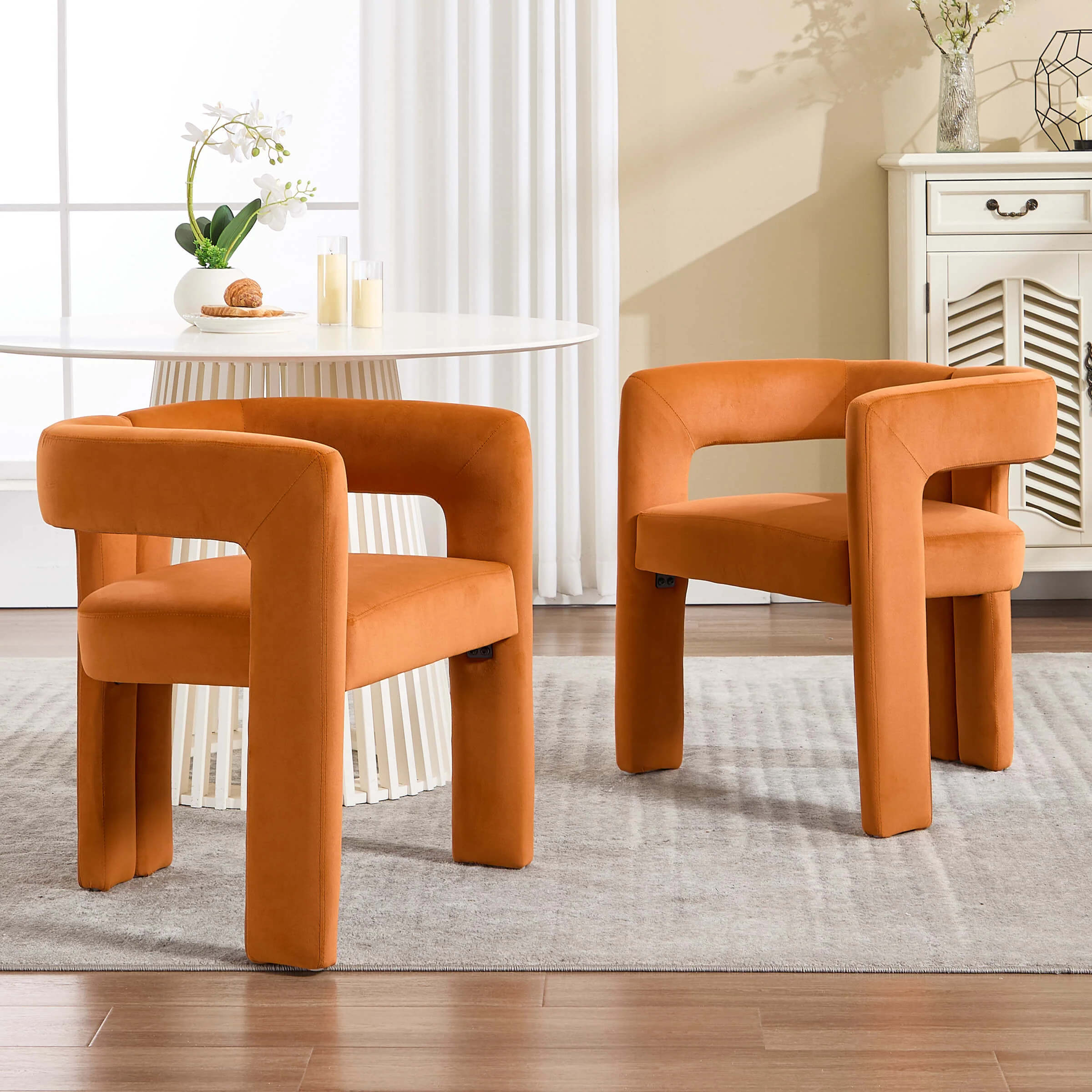 Modern Barrel Dining Chairs Set of 2 - 32003DC - Image 41