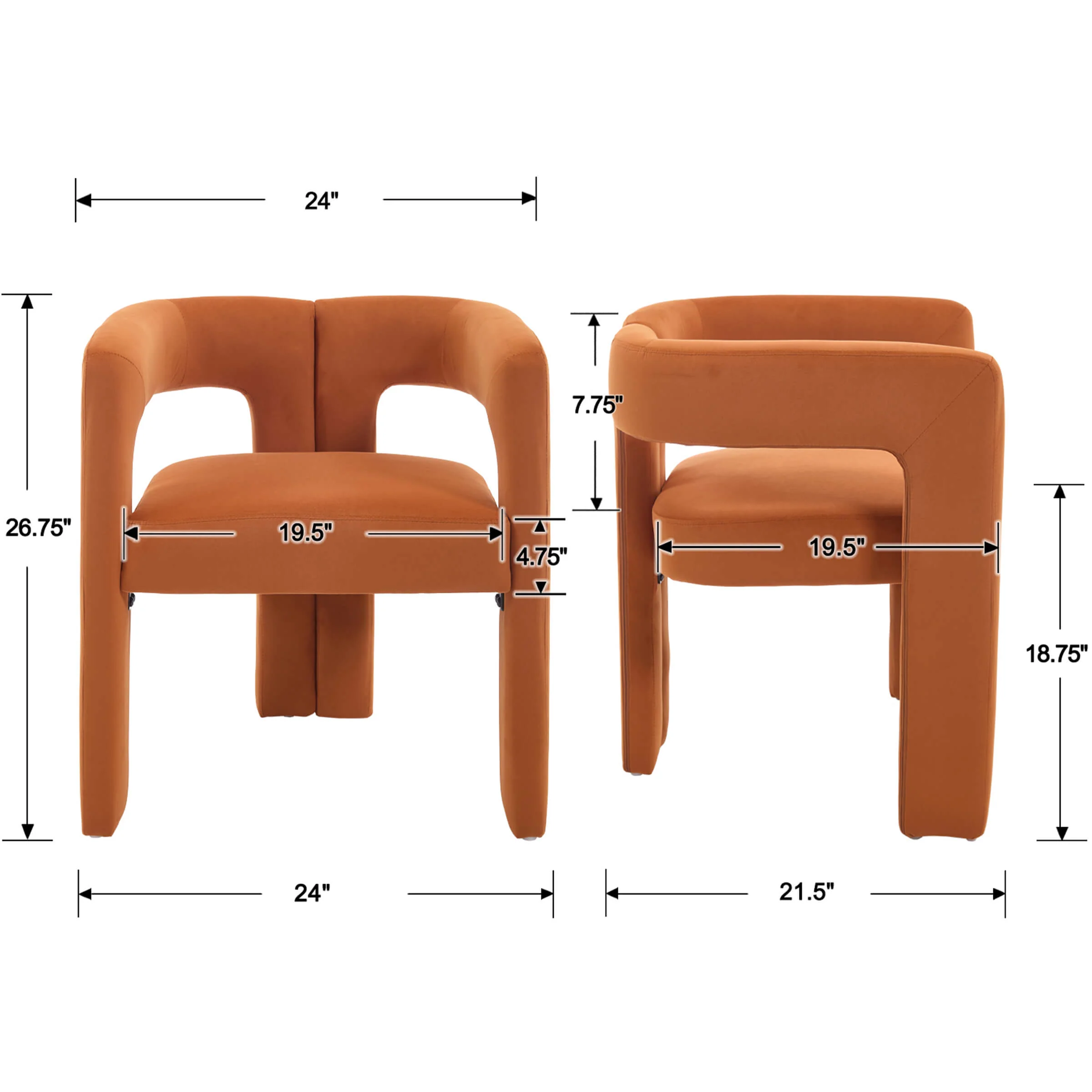 Modern Barrel Dining Chairs Set of 2 - 32003DC - Image 51