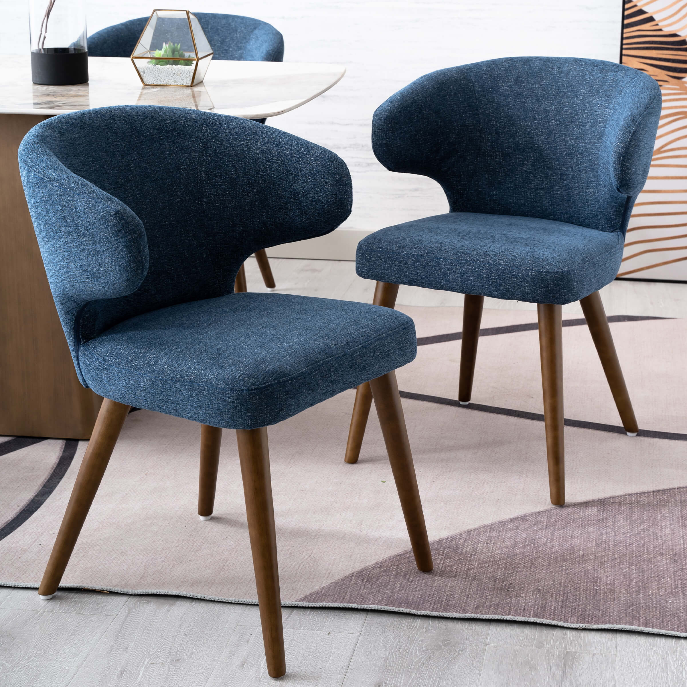Modern Curved Armless Chairs Set of 2 - 8279DC - Image 2