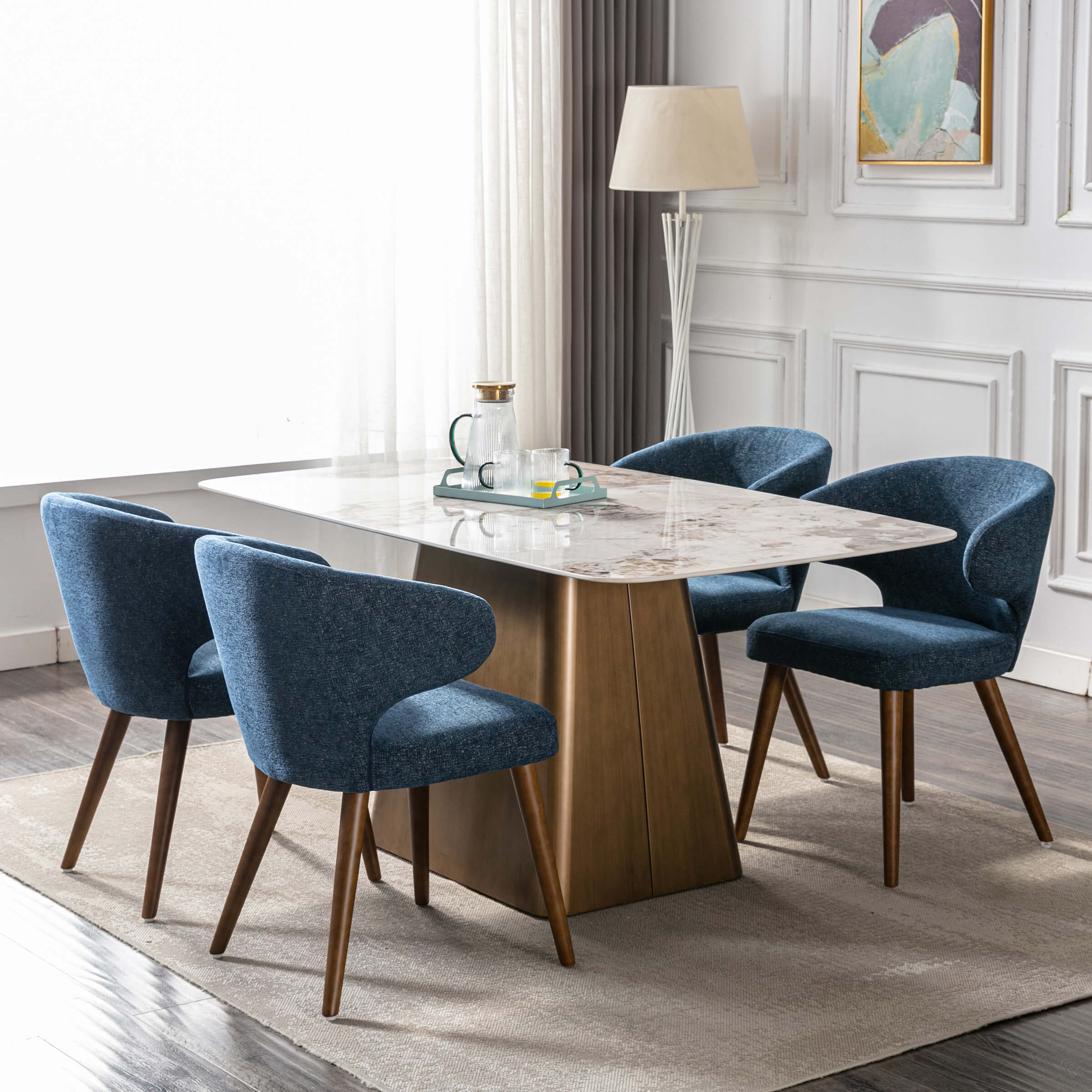 Modern Curved Armless Chairs Set of 2 - 8279DC - Image 4