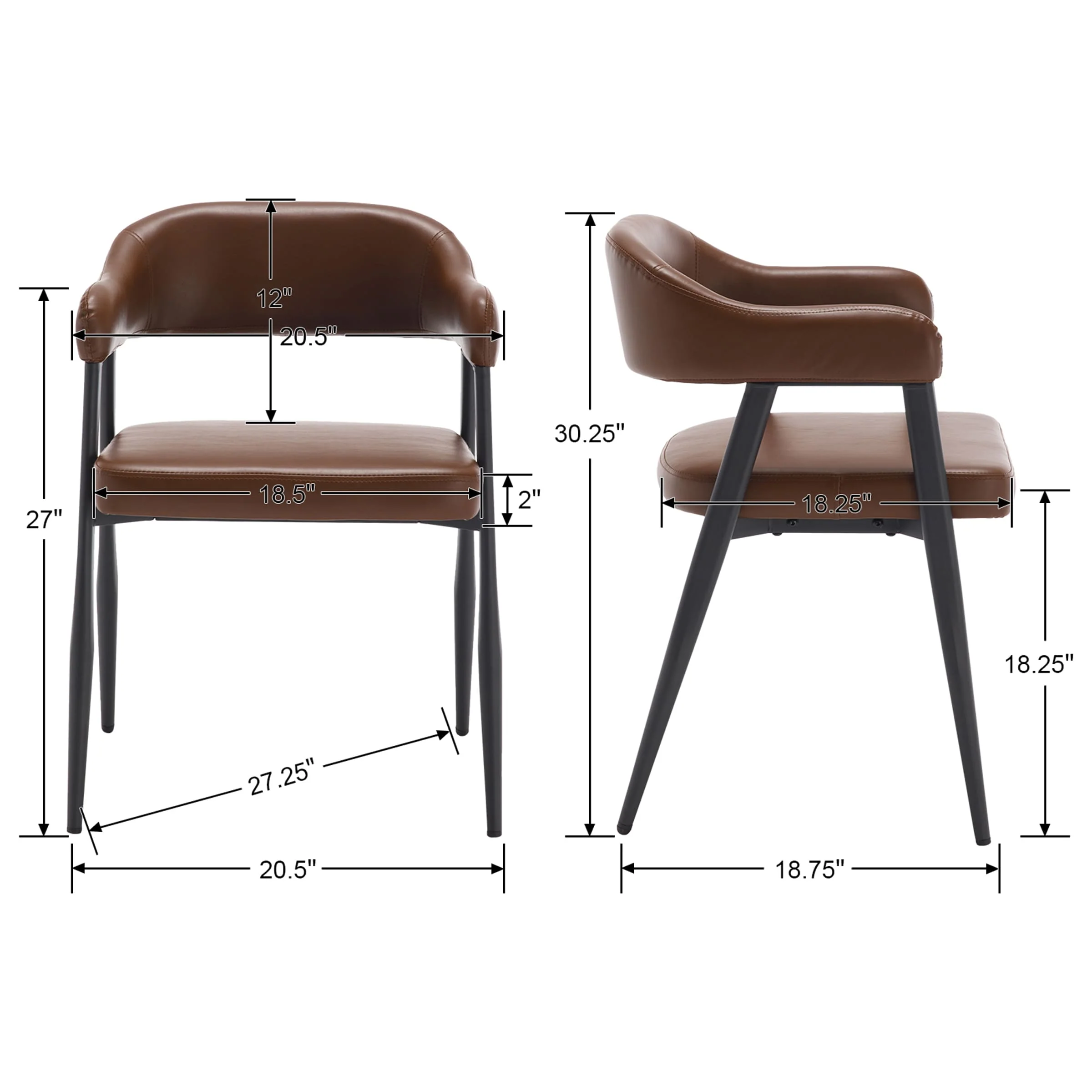 Modern Open Back Dining Chairs Set of 2 - 91530DC - Image 10