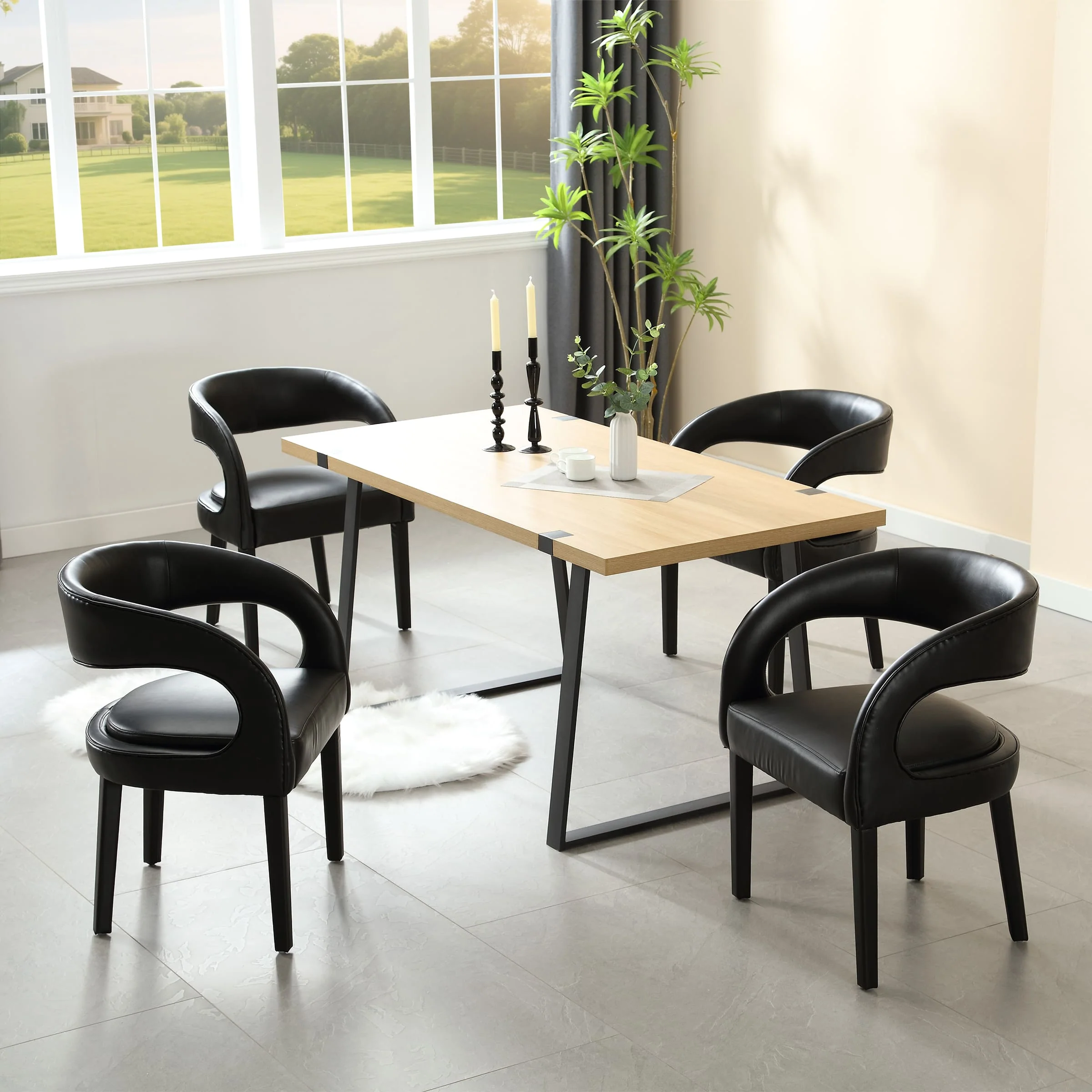Modern Sloped Arms Chairs Set of 2 - 1944DC - Image 10