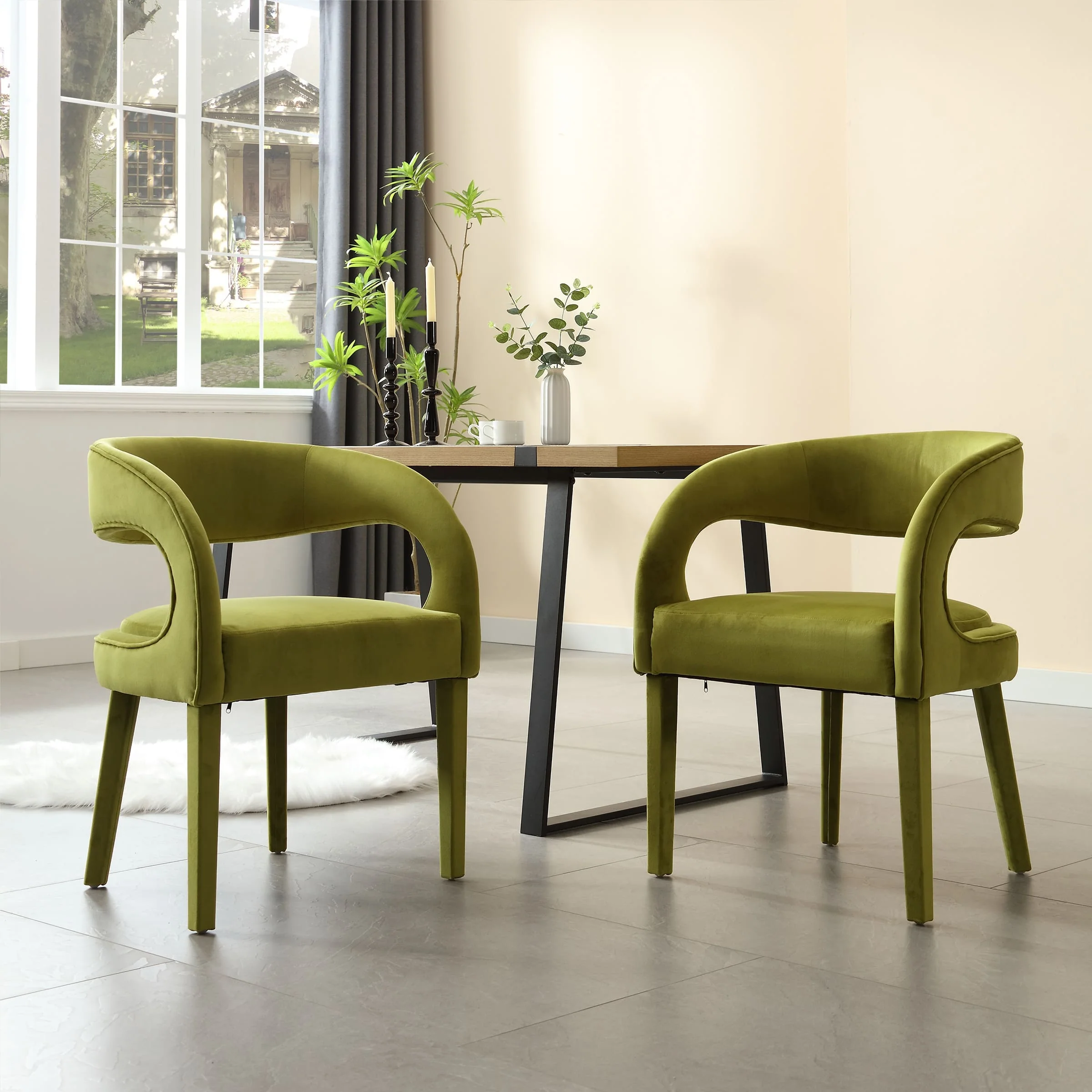 Modern Sloped Arms Chairs Set of 2 - 1944DC - Image 16