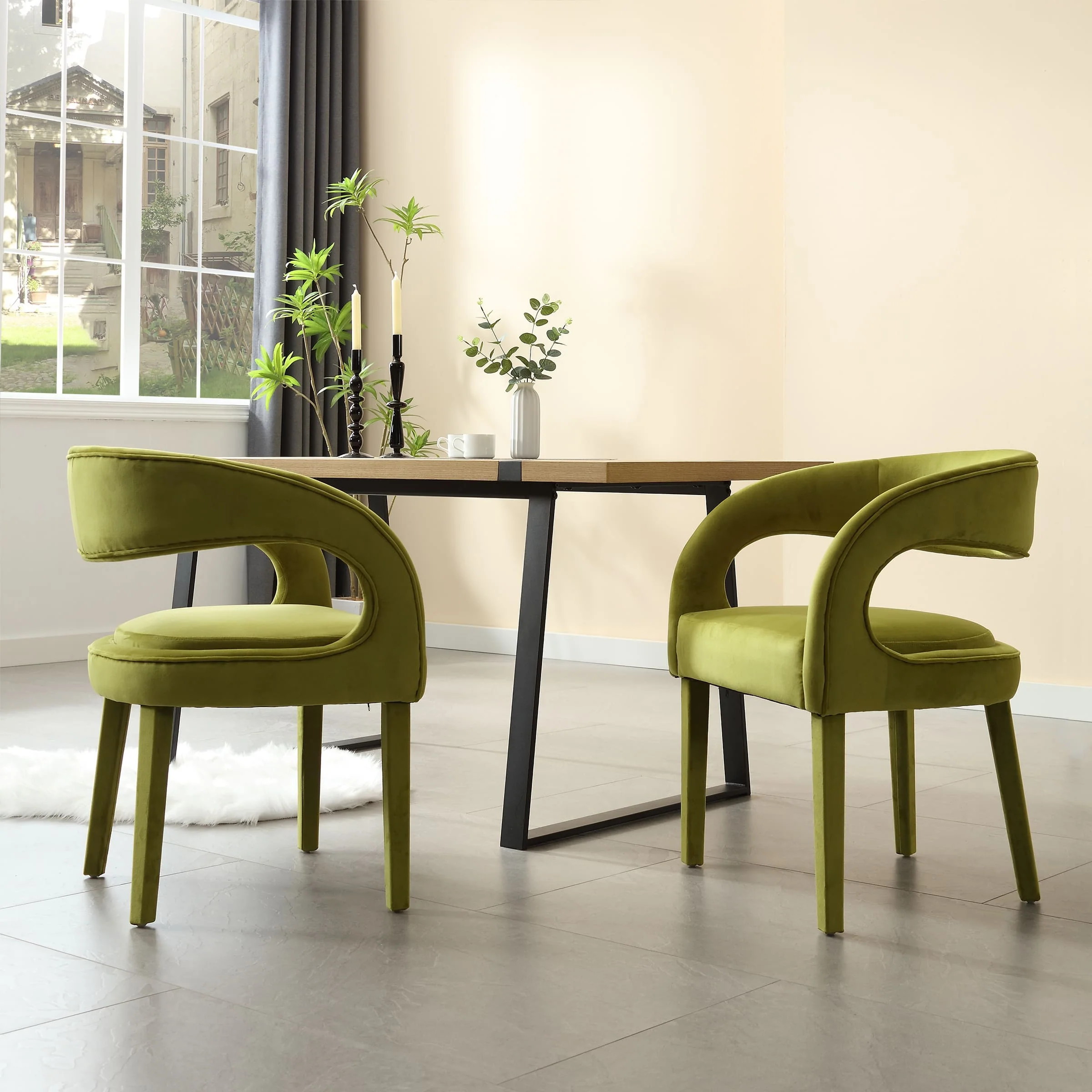 Modern Sloped Arms Chairs Set of 2 - 1944DC - Image 17