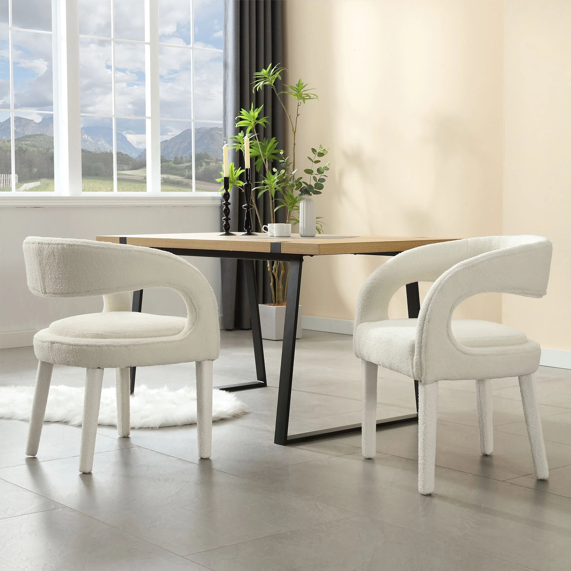 Modern Sloped Arms Chairs Set of 2 - 1944DC - Image 2