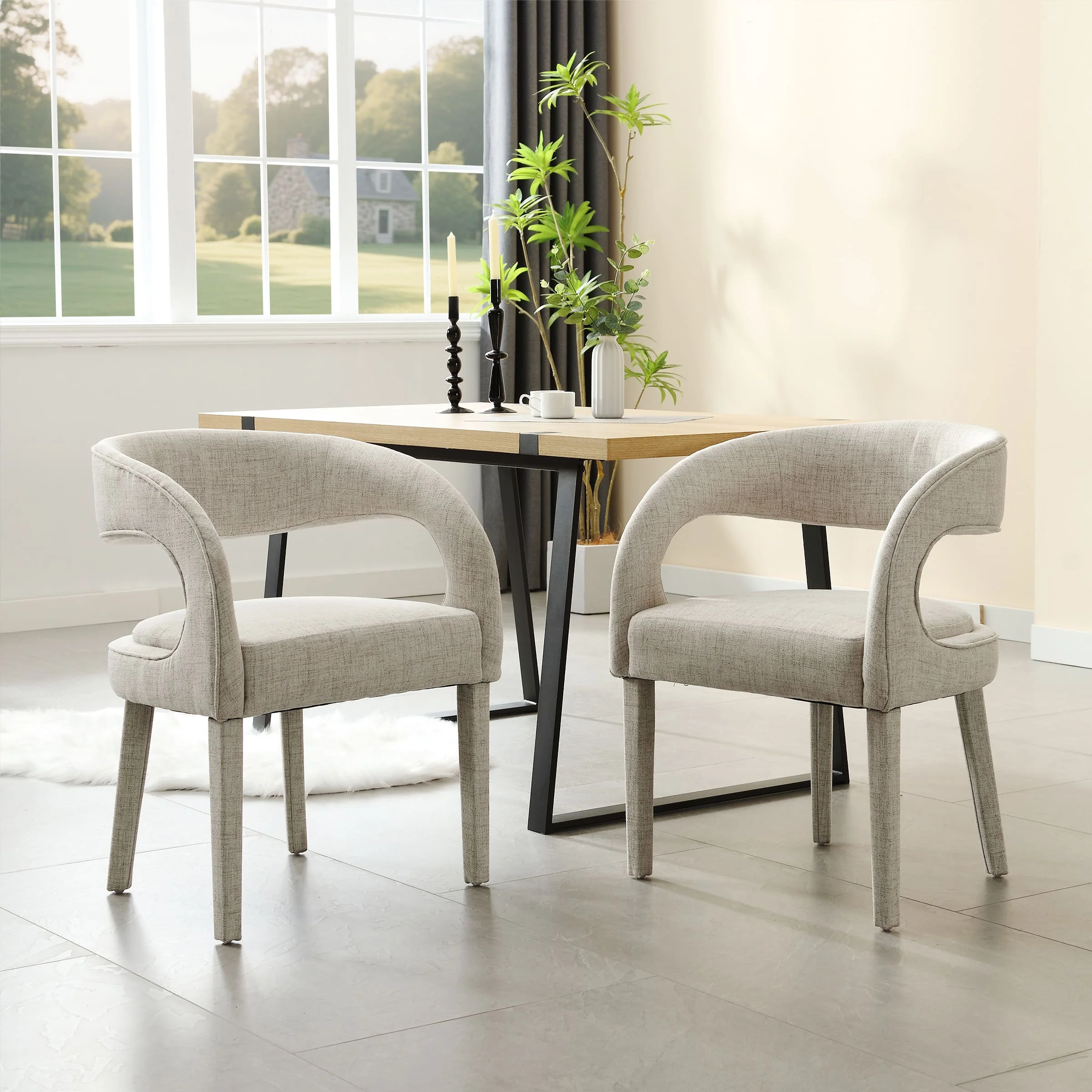 Modern Sloped Arms Chairs Set of 2 - 1944DC - Image 23
