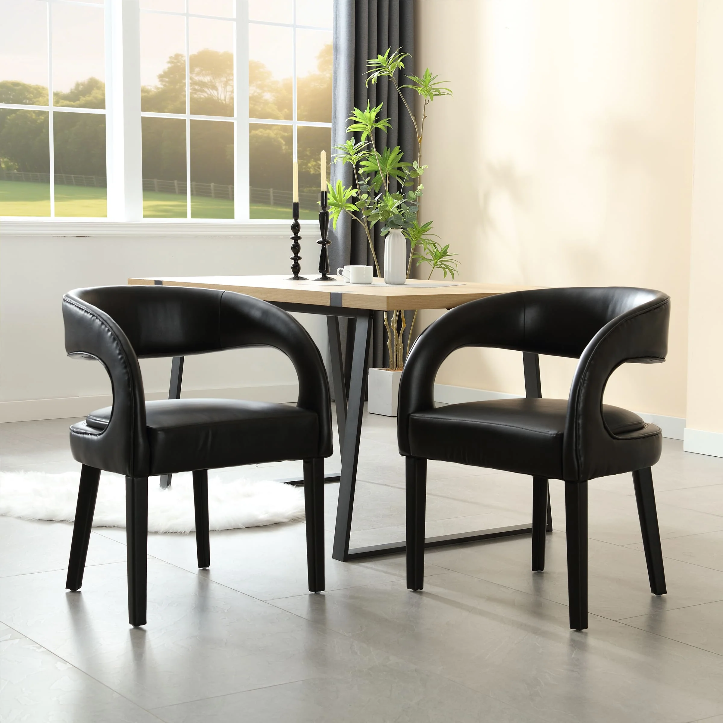 Modern Sloped Arms Chairs Set of 2 - 1944DC - Image 8