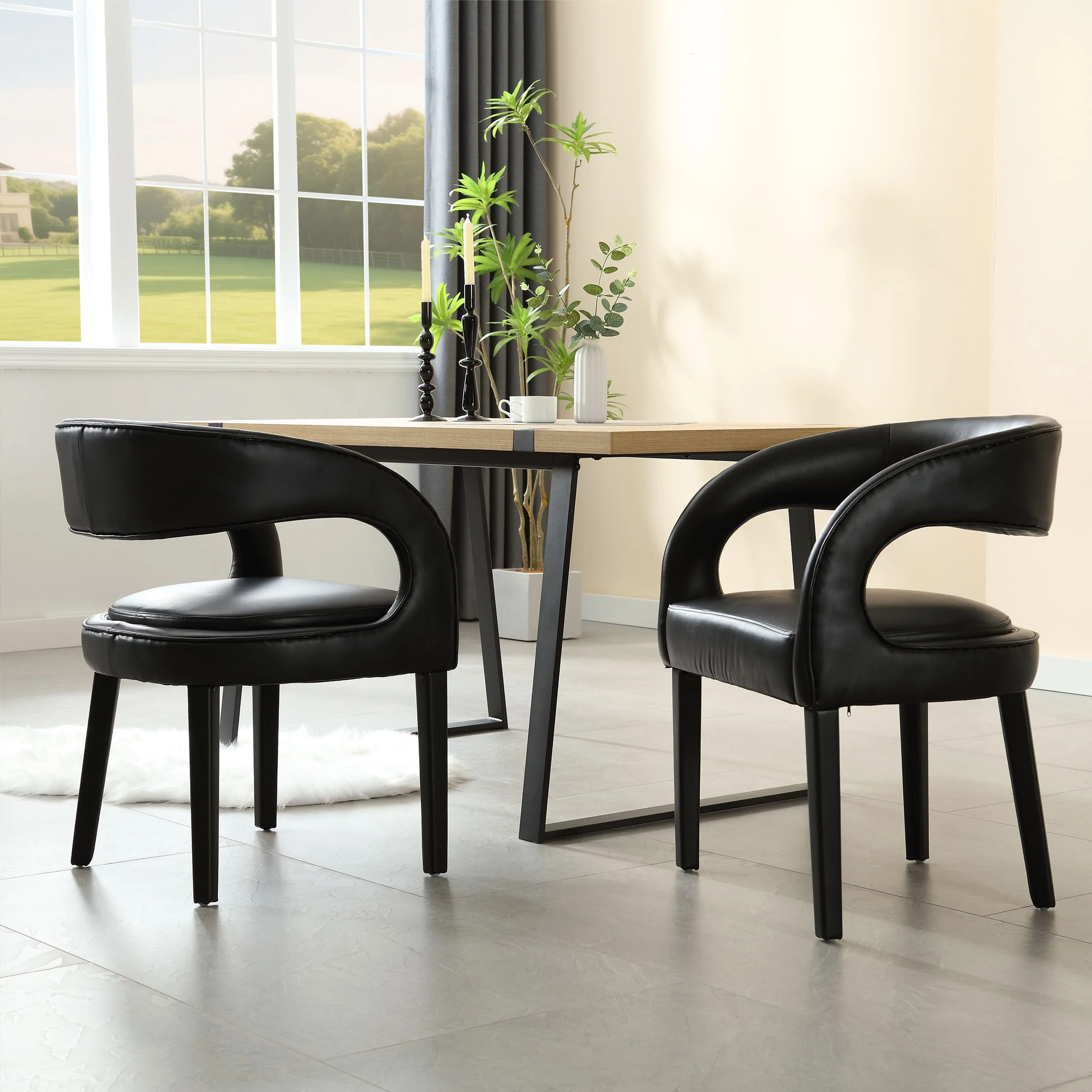 Modern Sloped Arms Chairs Set of 2 - 1944DC - Image 9