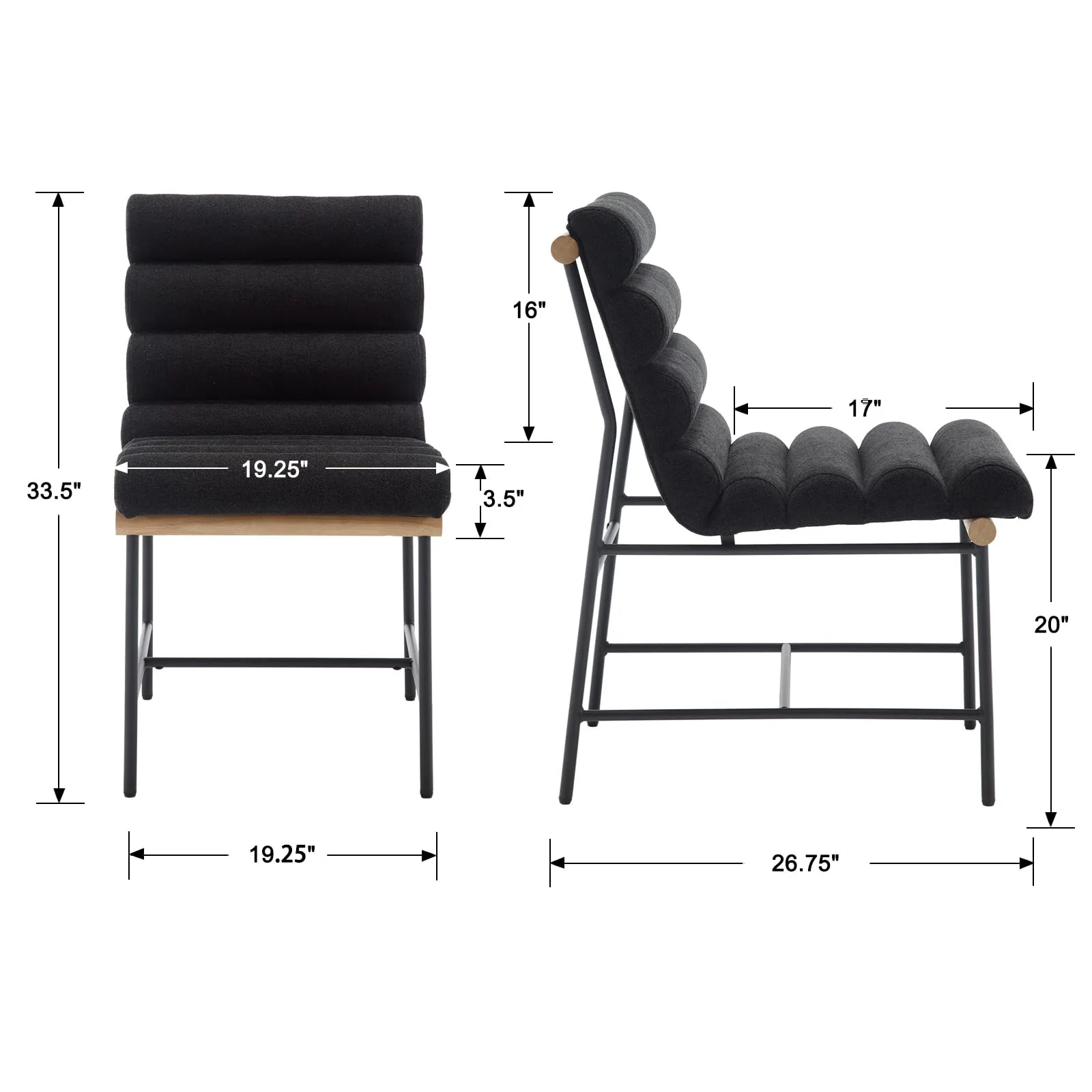 Modern Upholstered Dining Chairs Set of 2 - 10005DC - Image 9