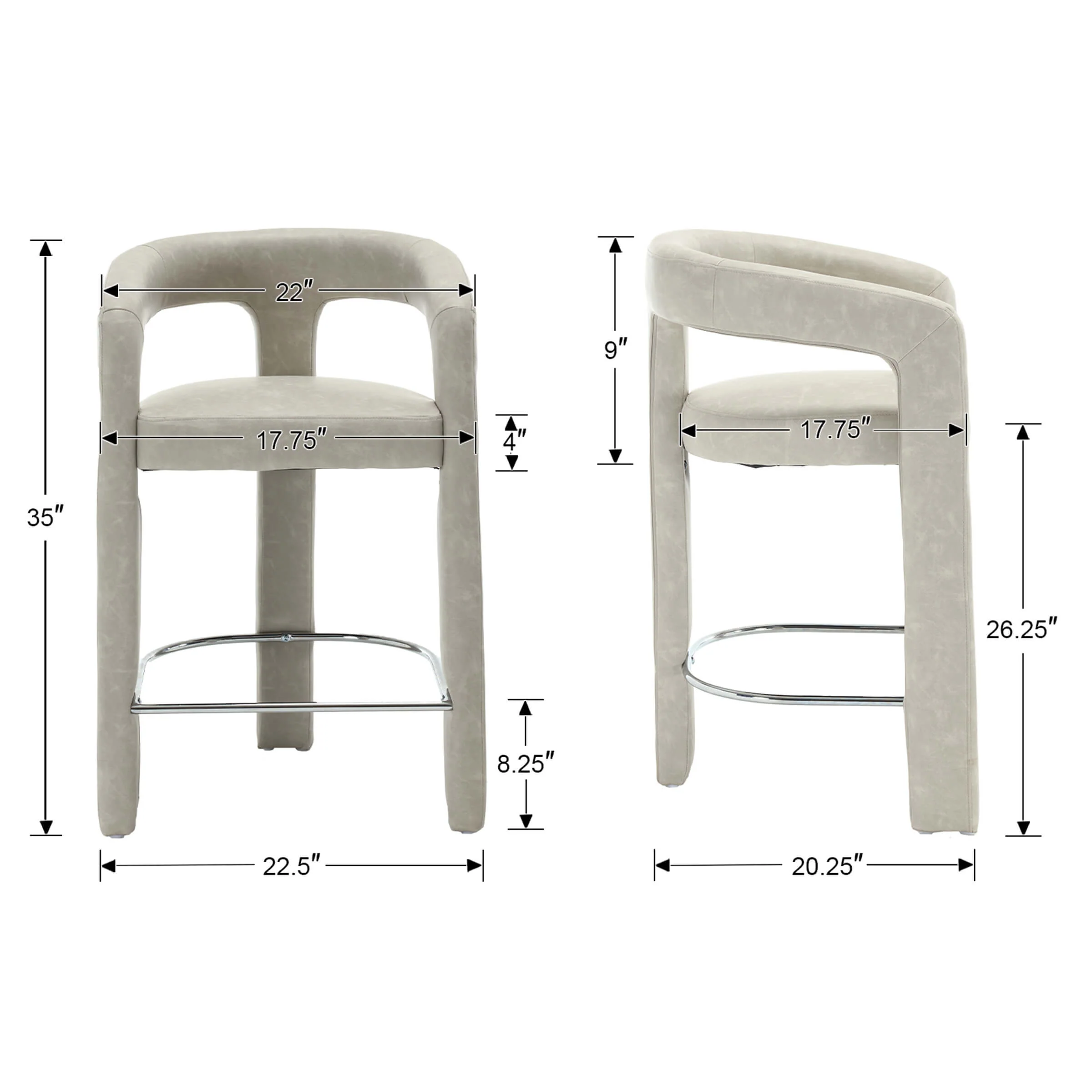 Open Back Counter Stool 1 PCS - 55011CS - Image 15