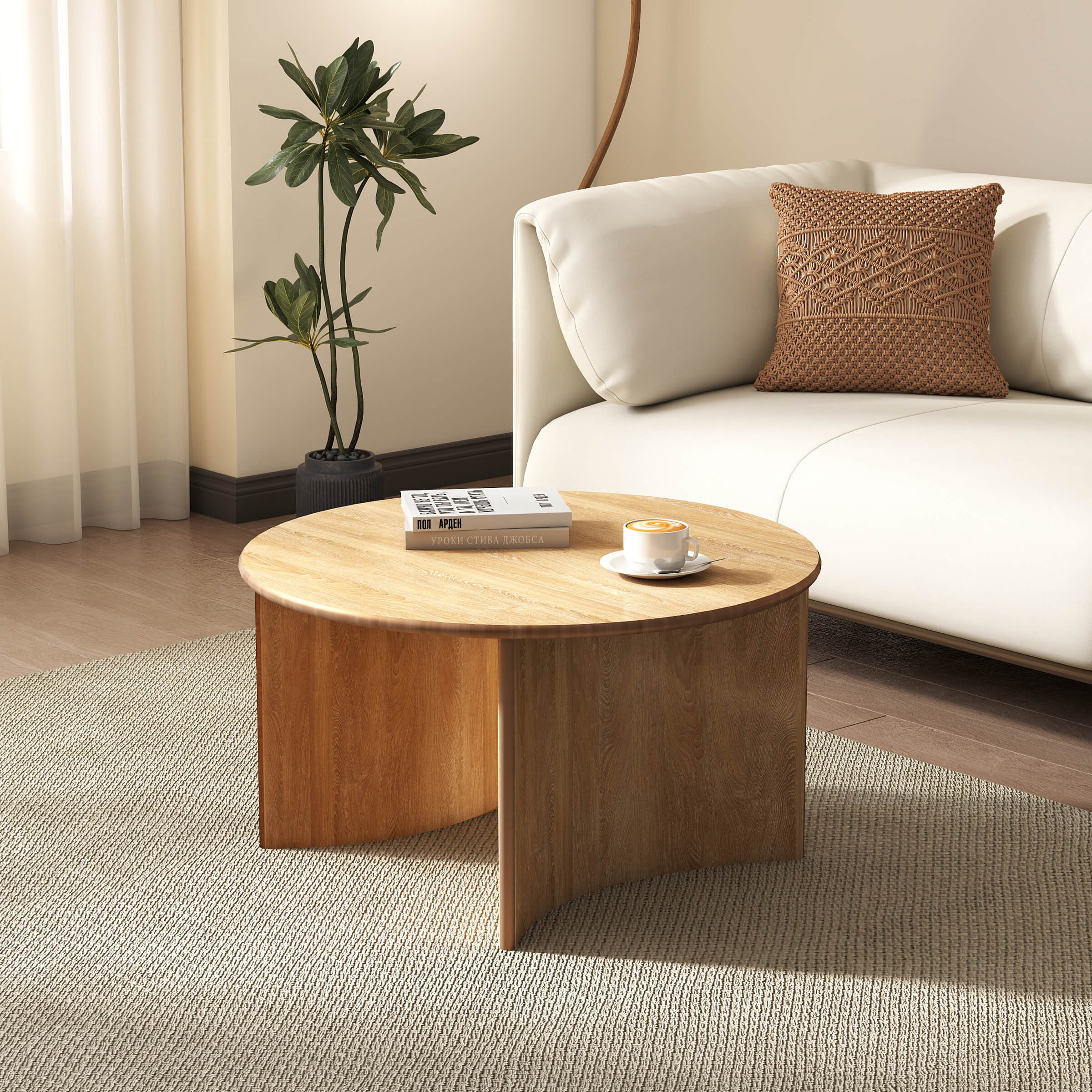 Round Coffee Table with Curved Base - X0061CT - Image 18