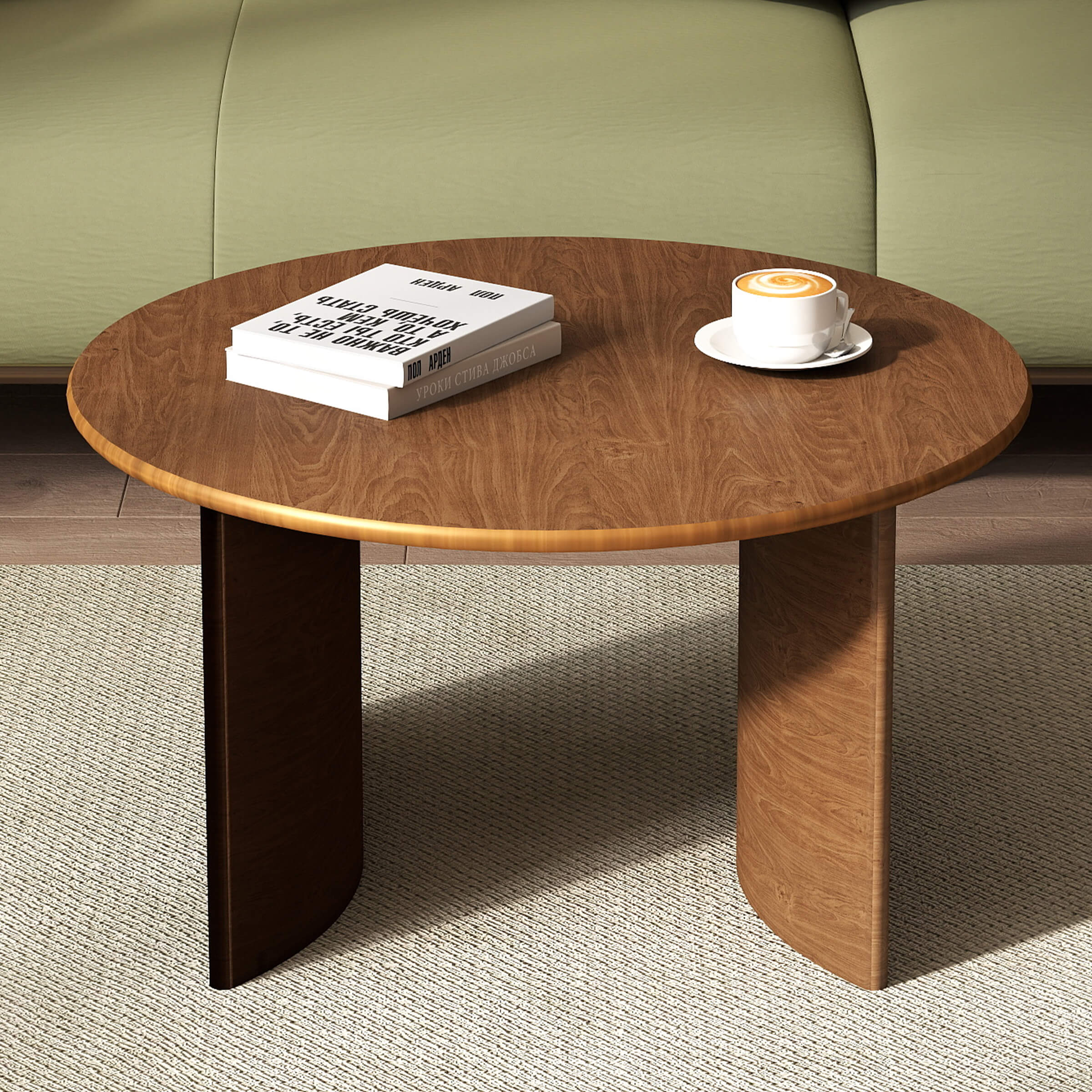 Round Coffee Table with Curved Base - X0061CT - Image 2