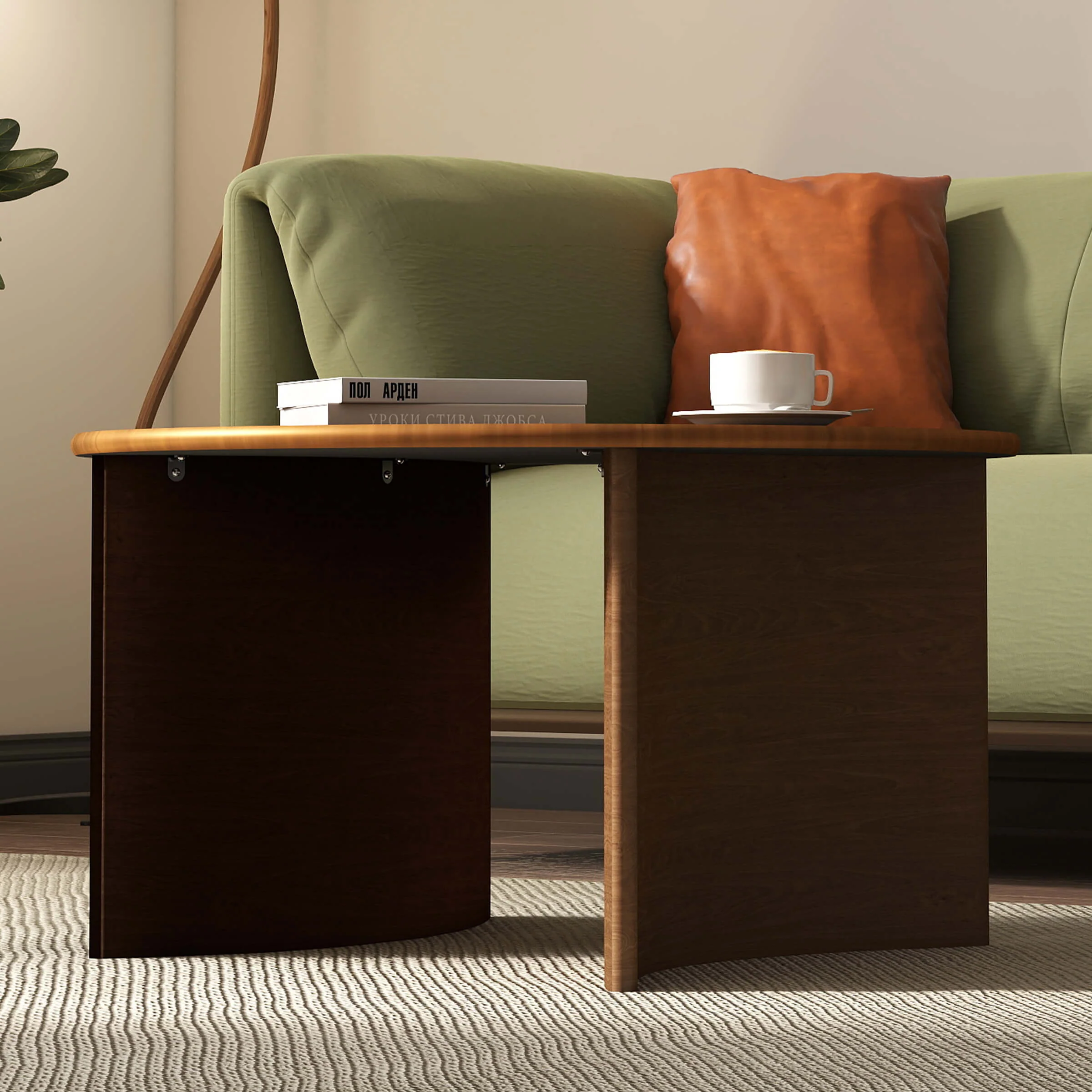 Round Coffee Table with Curved Base - X0061CT - Image 3