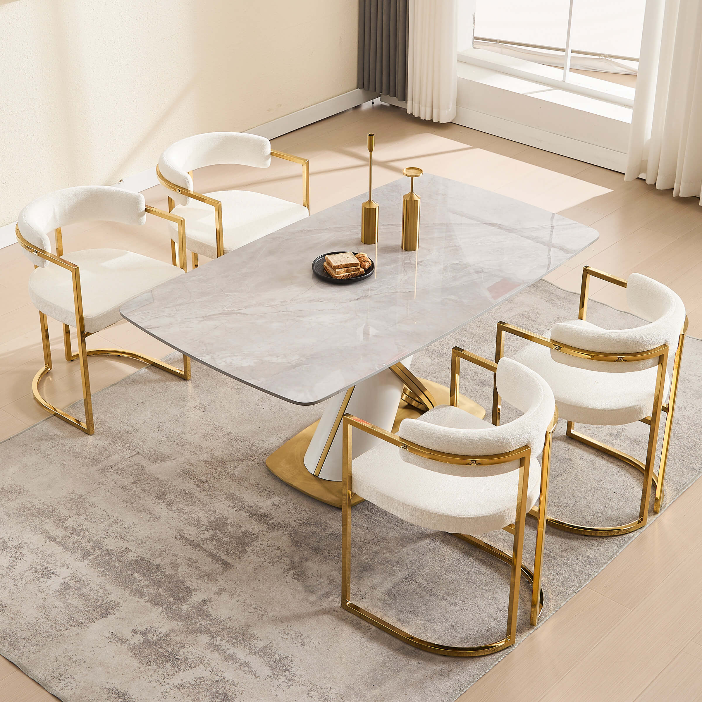 Upholstered Metal Frame Dining Chairs Set of 2 - 323DC - Image 4