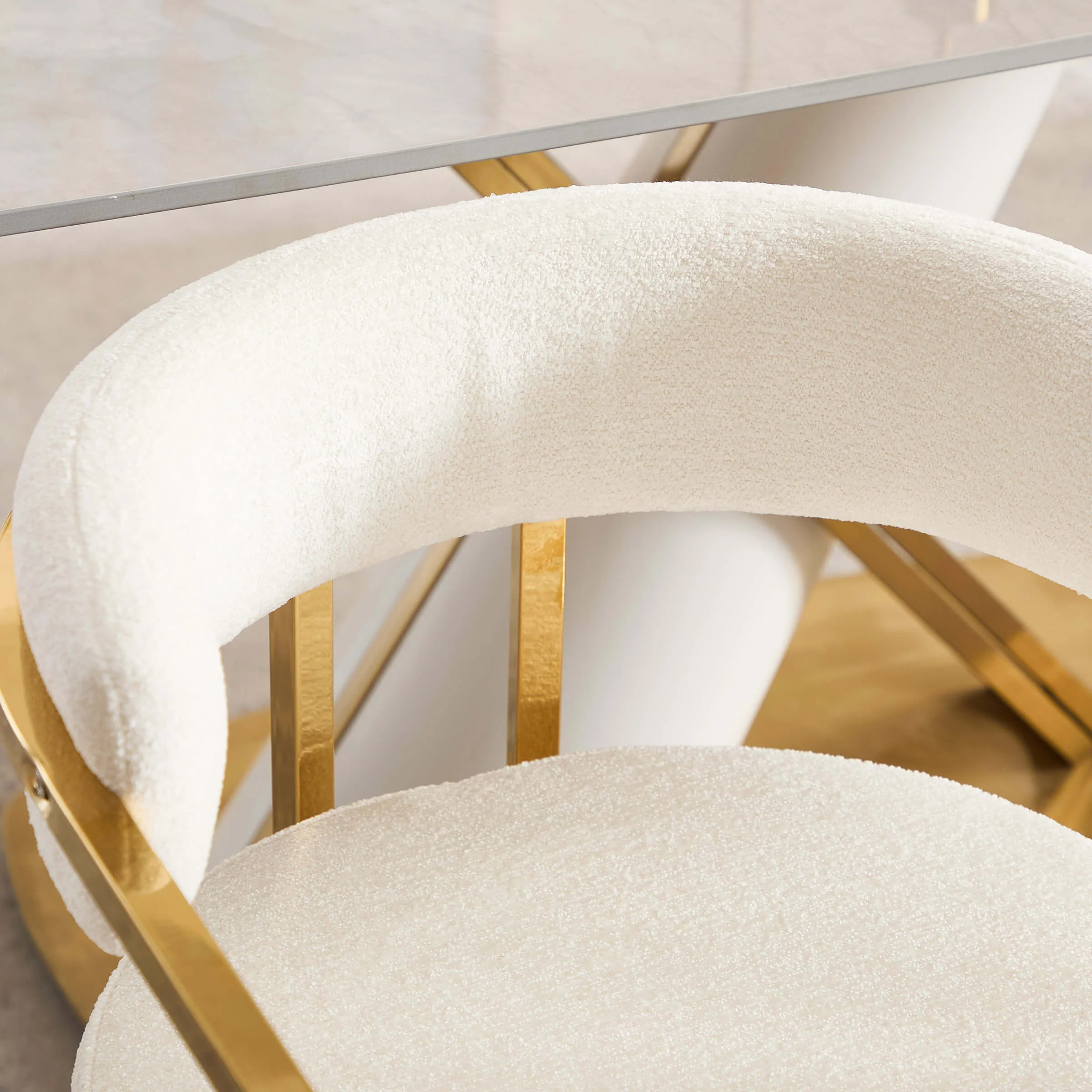 Upholstered Metal Frame Dining Chairs Set of 2 - 323DC - Image 5