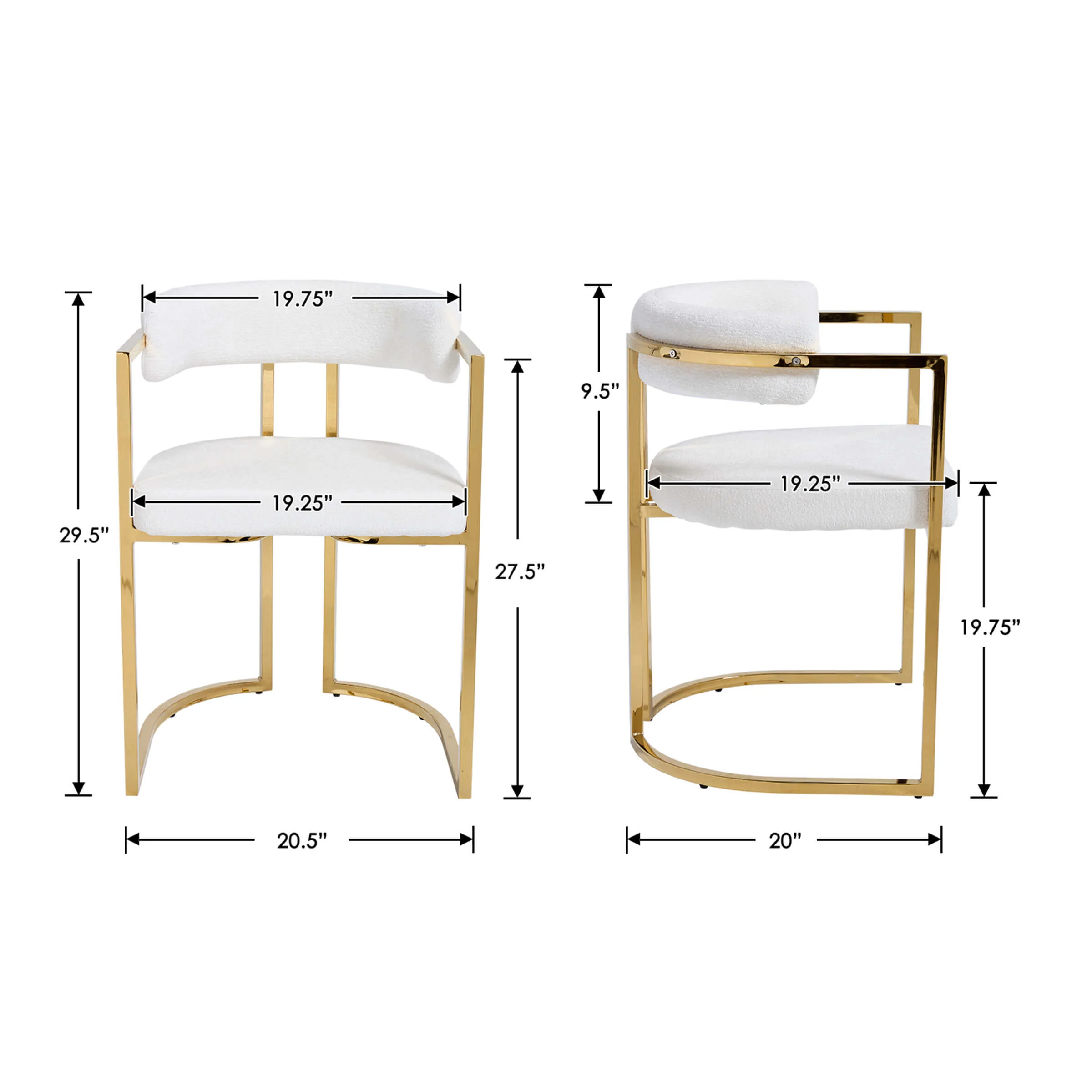 Upholstered Metal Frame Dining Chairs Set of 2 - 323DC - Image 8