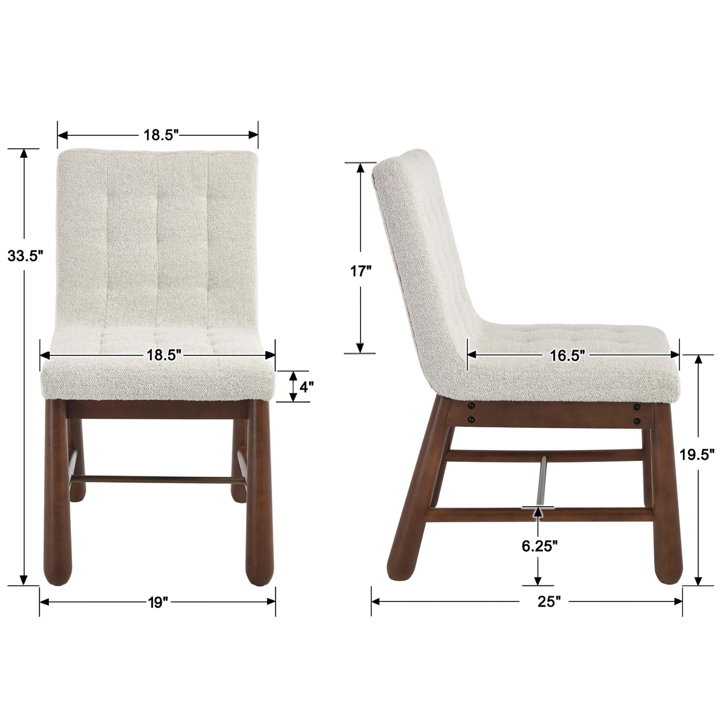 Upholstered Tufted Dining Chairs Set of 2 - 10091DC - Image 10