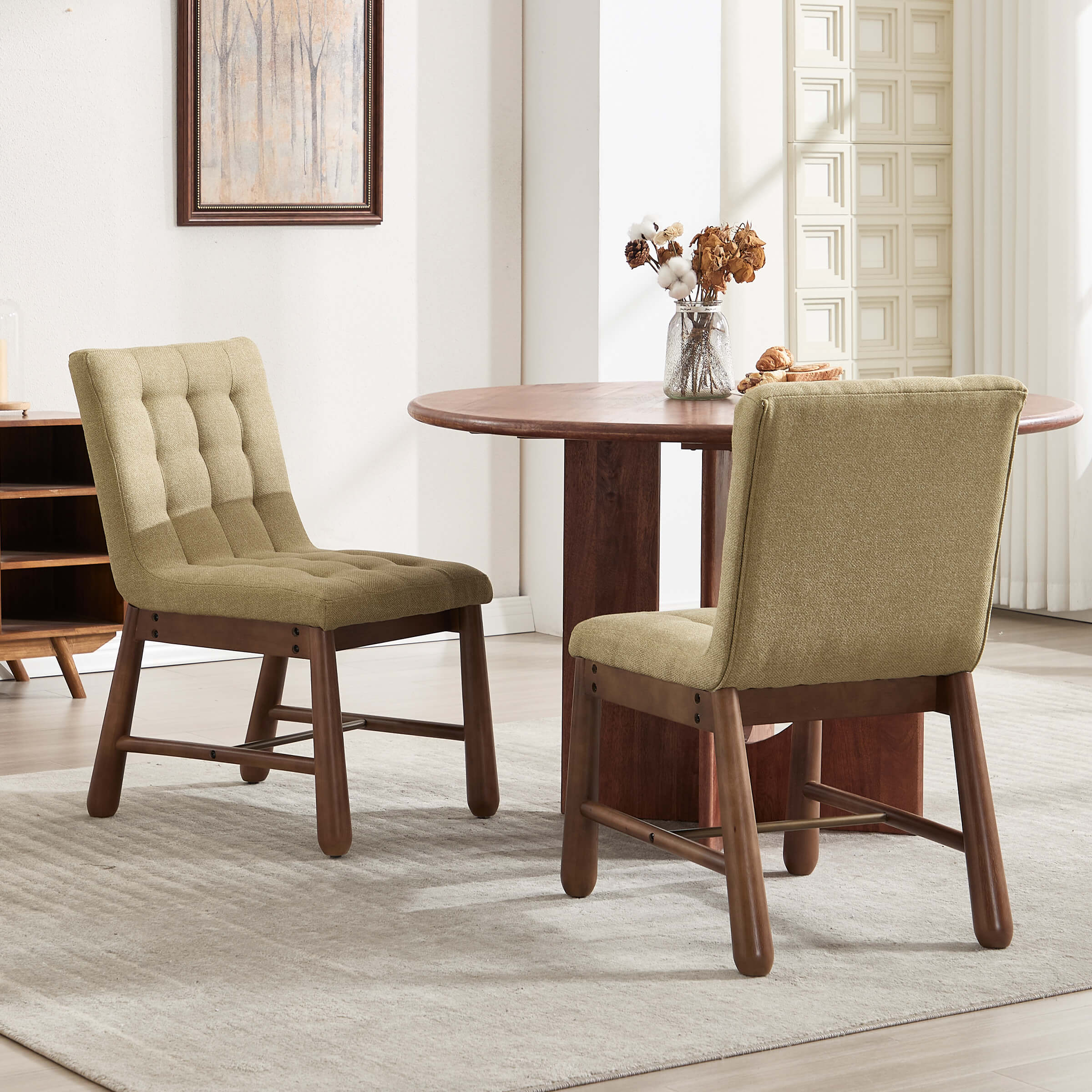 Upholstered Tufted Dining Chairs Set of 2 - 10091DC - Image 12