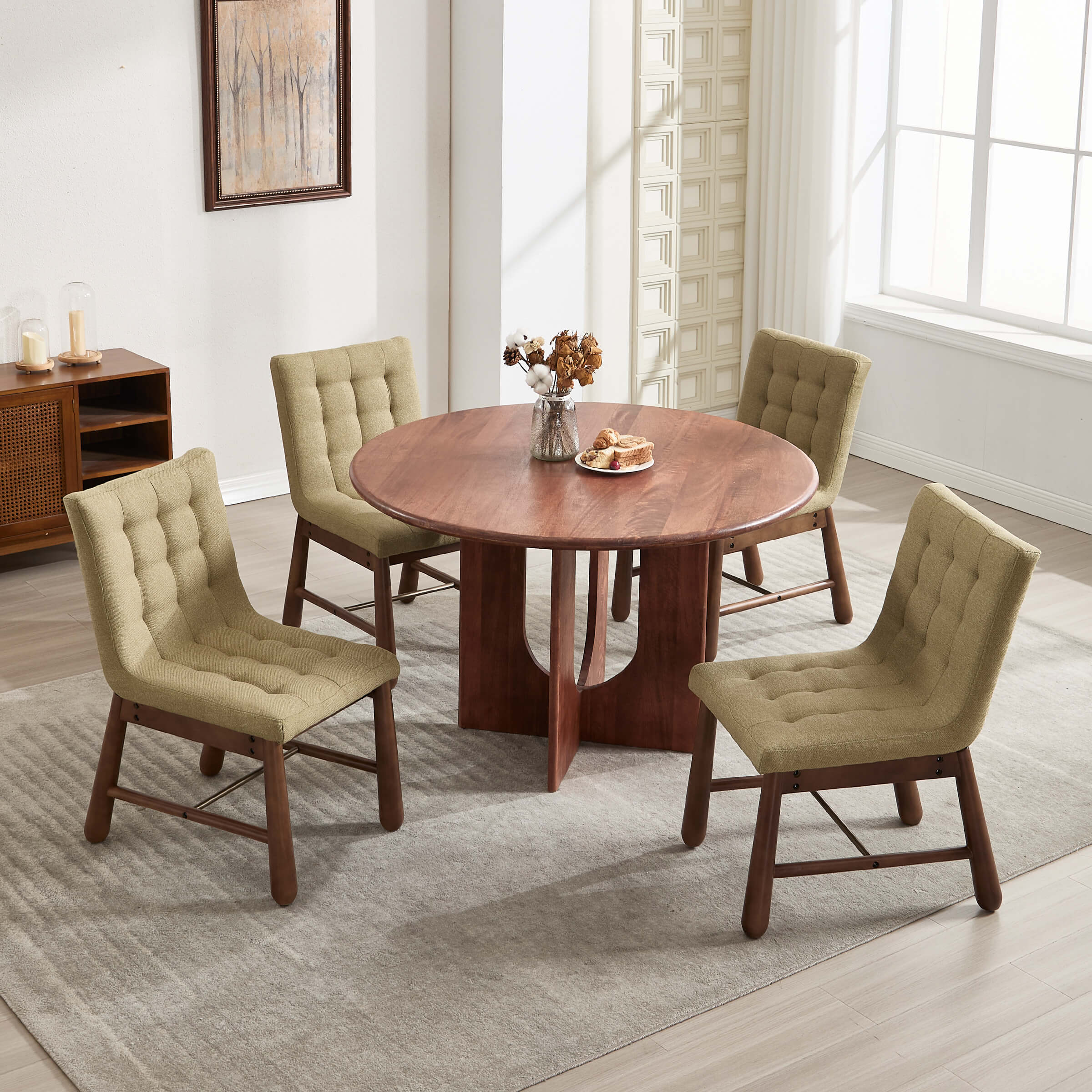 Upholstered Tufted Dining Chairs Set of 2 - 10091DC - Image 14