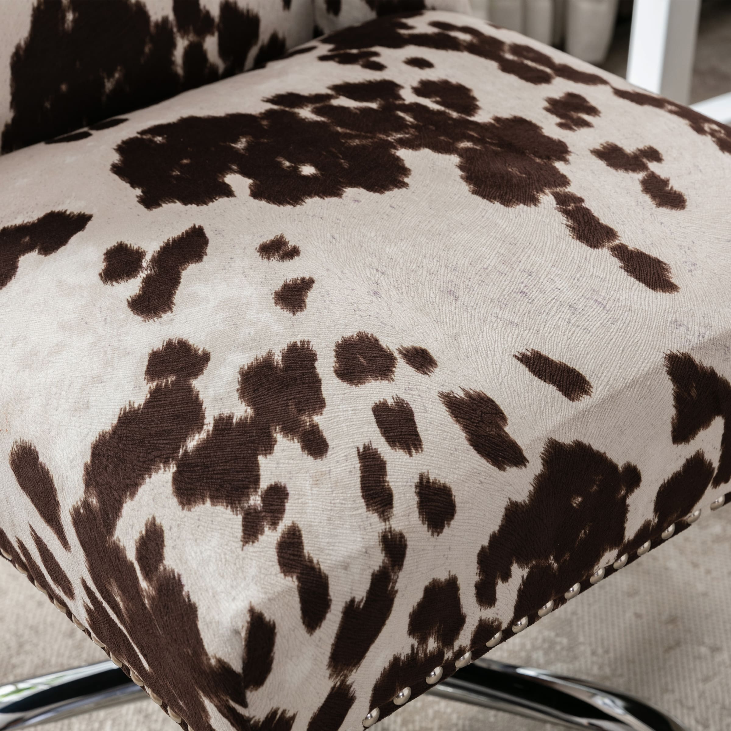 Swivel Cow Print Home Office Chair - 9024OC - Image 4