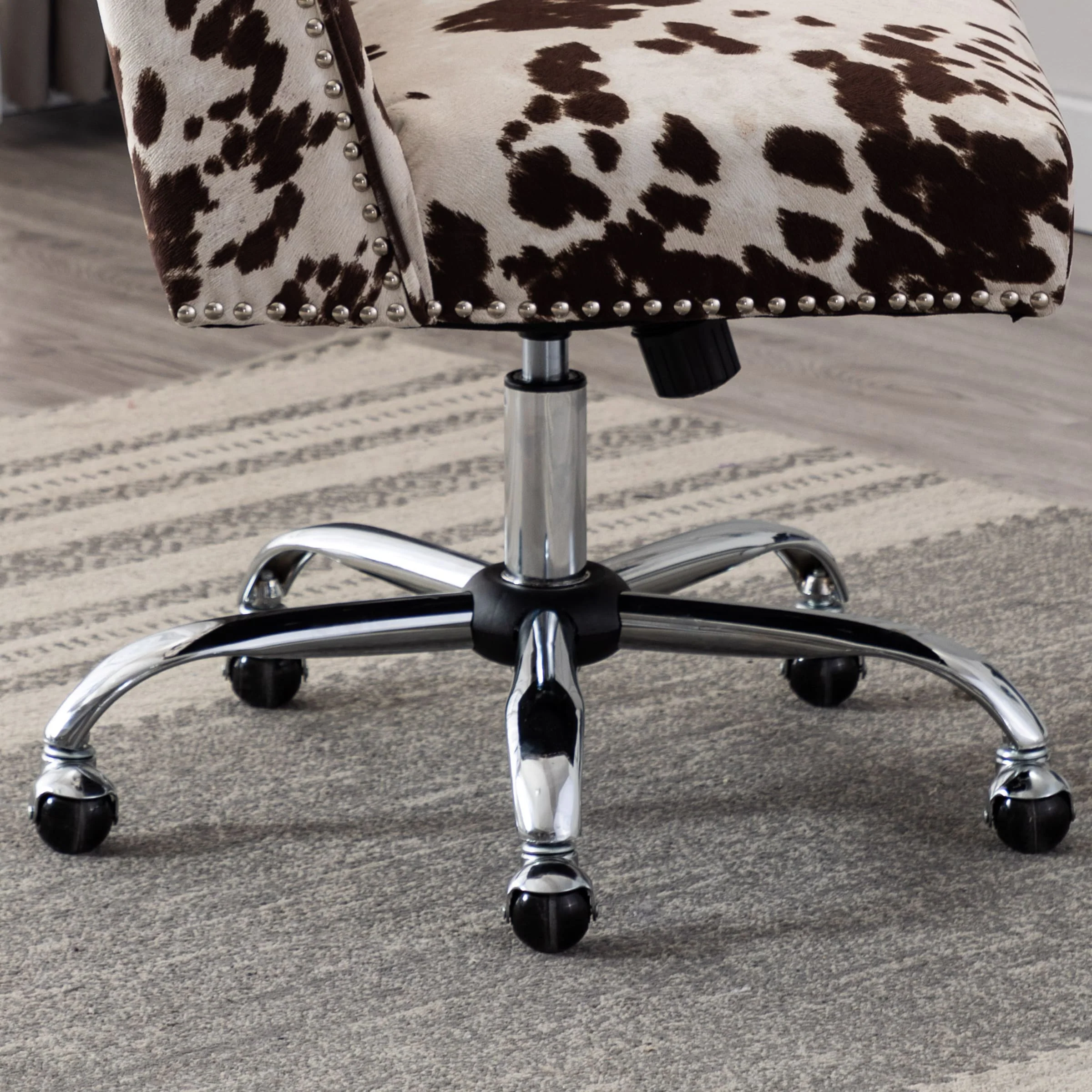 Swivel Cow Print Home Office Chair - 9024OC - Image 6