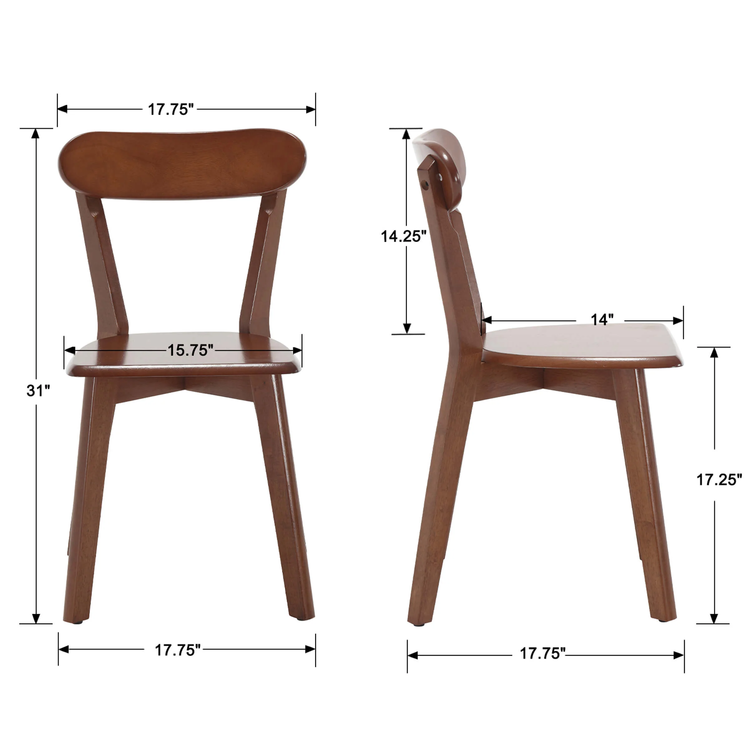 Oak Wood Dining Chairs Set of 4 - X016DC - Image 13