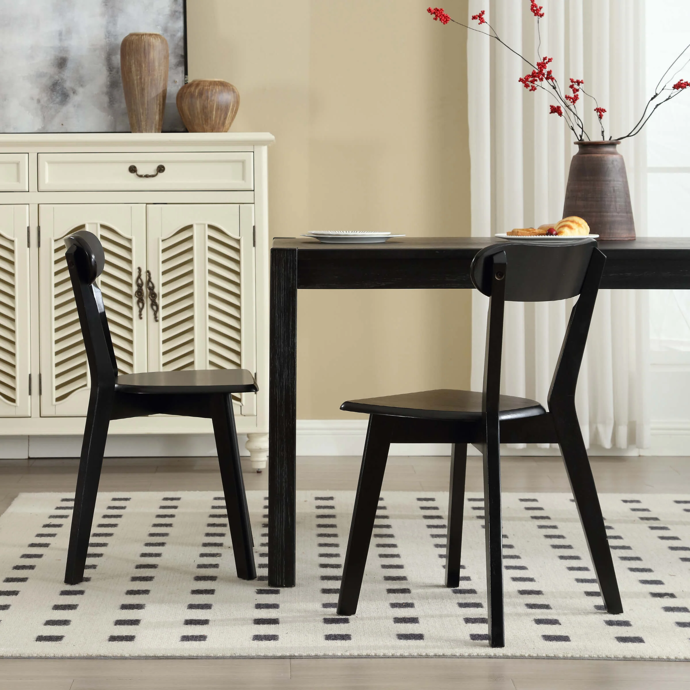 Oak Wood Dining Chairs Set of 4 - X016DC - Image 2