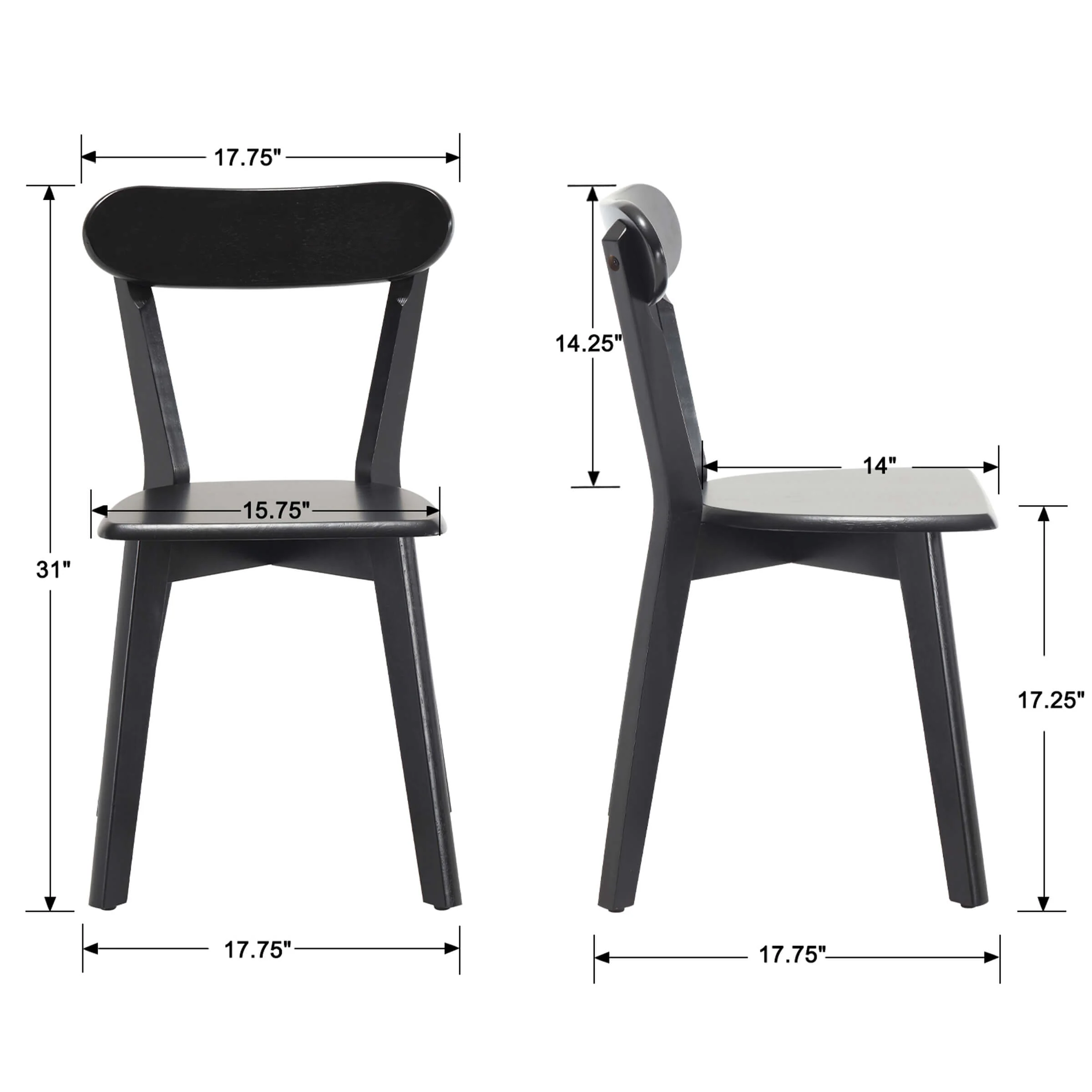 Oak Wood Dining Chairs Set of 4 - X016DC - Image 7